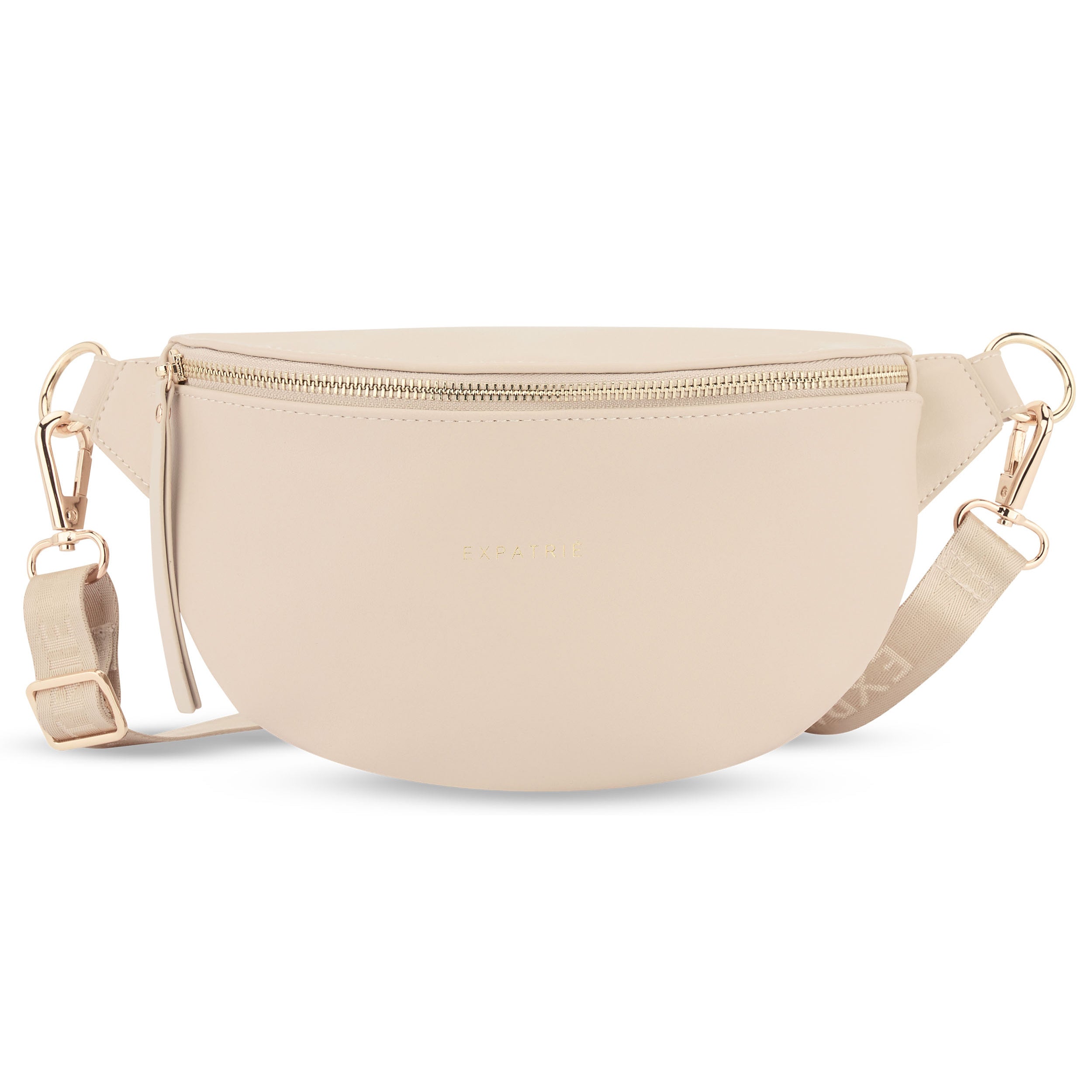 Beige Bauchtasche Alice Small mit Reißverschluss und verstellbarem Gurt