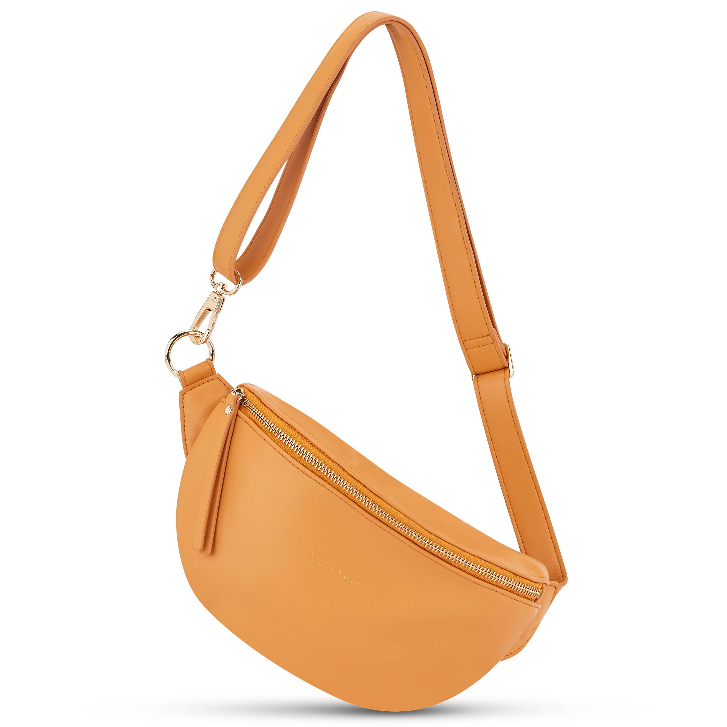 Orangefarbene Bauchtasche Alice Small für Damen mit verstellbarem Gurt und Metallreißverschluss
