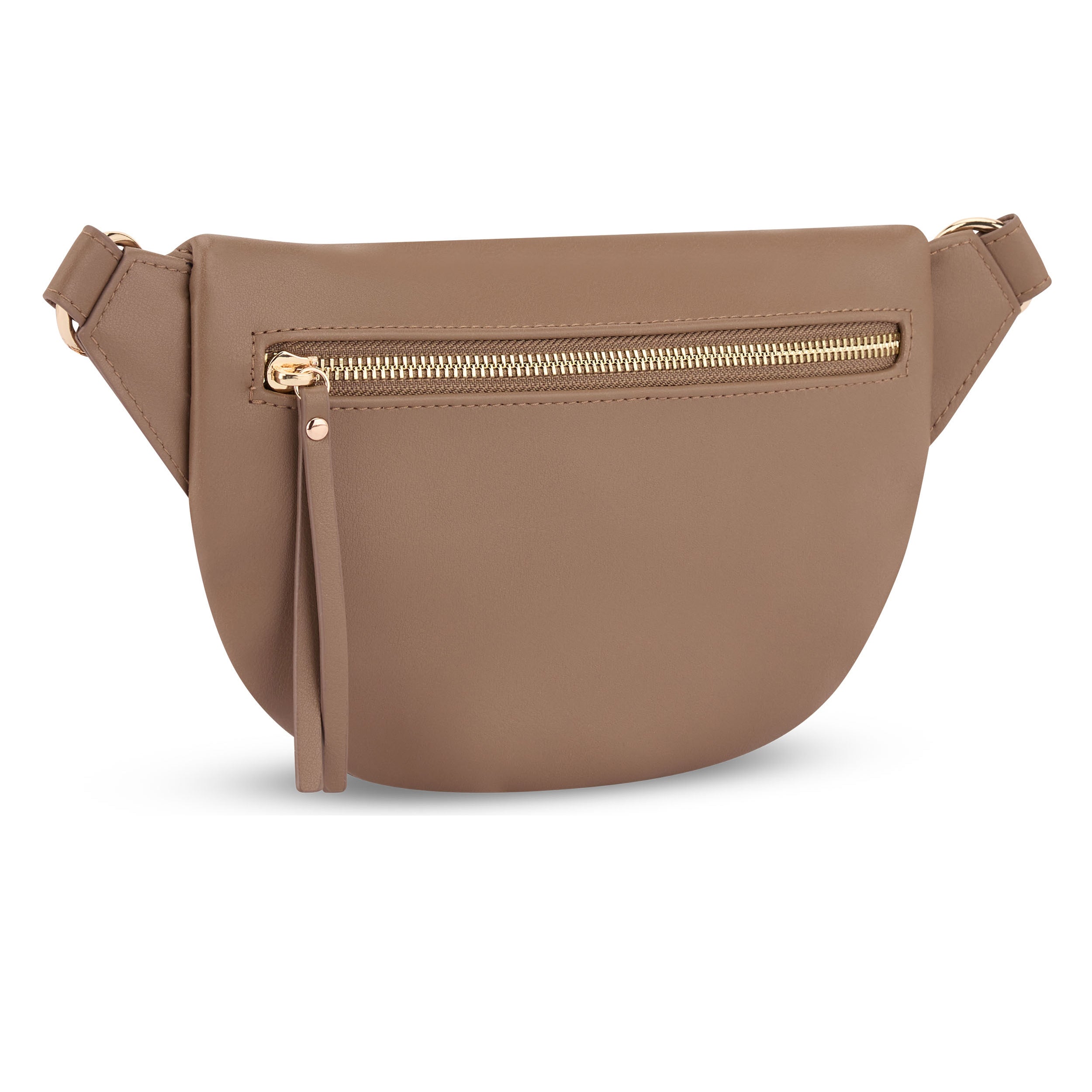 Braune Bauchtasche Alice Small aus Leder mit Reißverschlussvorderfach