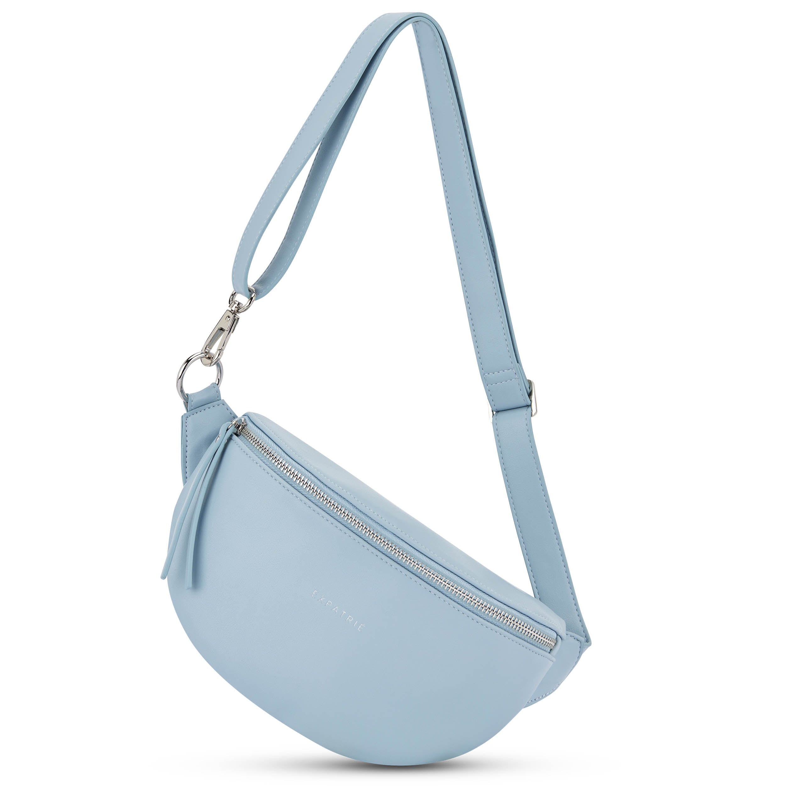 Hellblaue Bauchtasche Alice Small von Expatrié mit verstellbarem Gurt und Reißverschluss