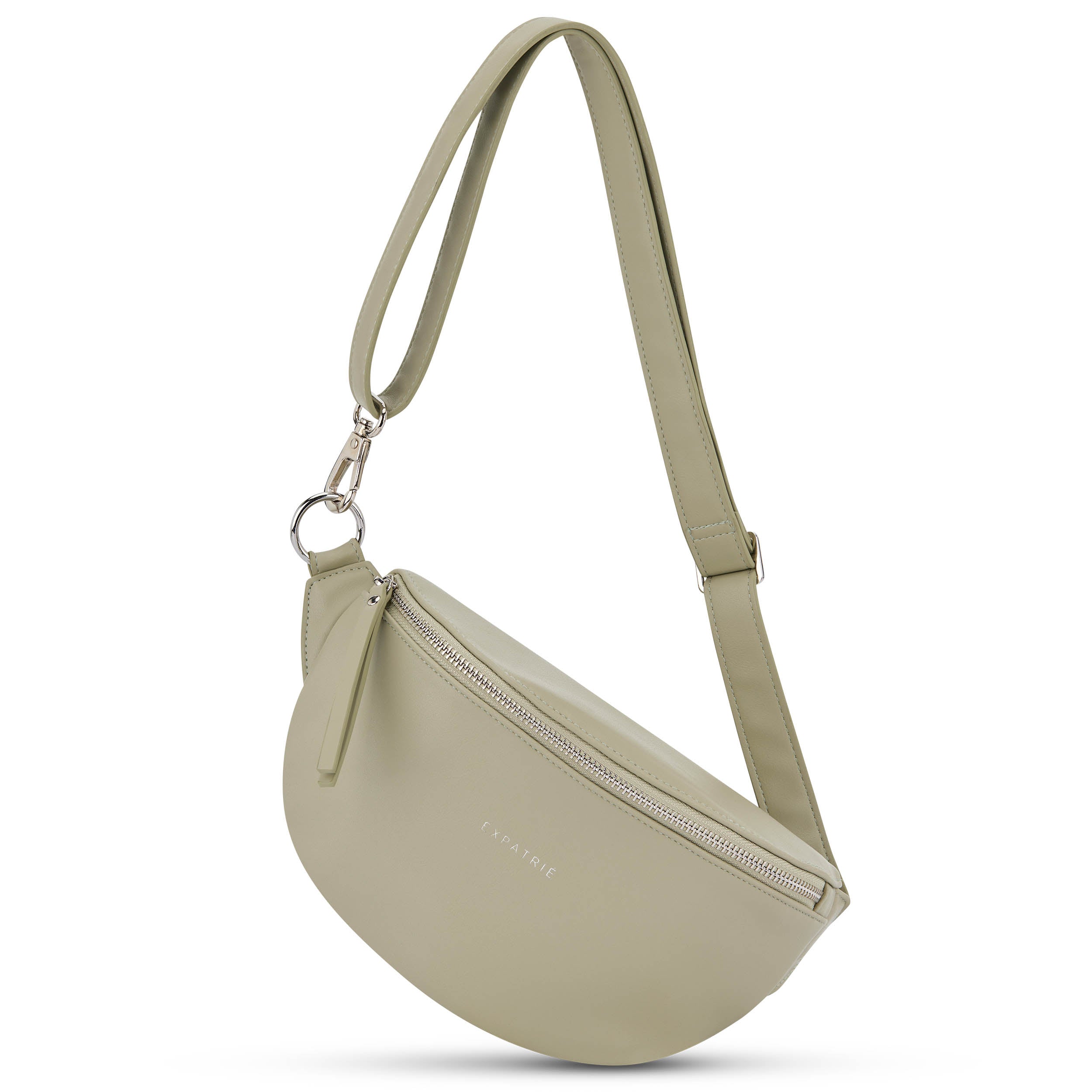 Grüne Bauchtasche Alice Small aus glattem Material mit Reißverschluss und verstellbarem Gurt