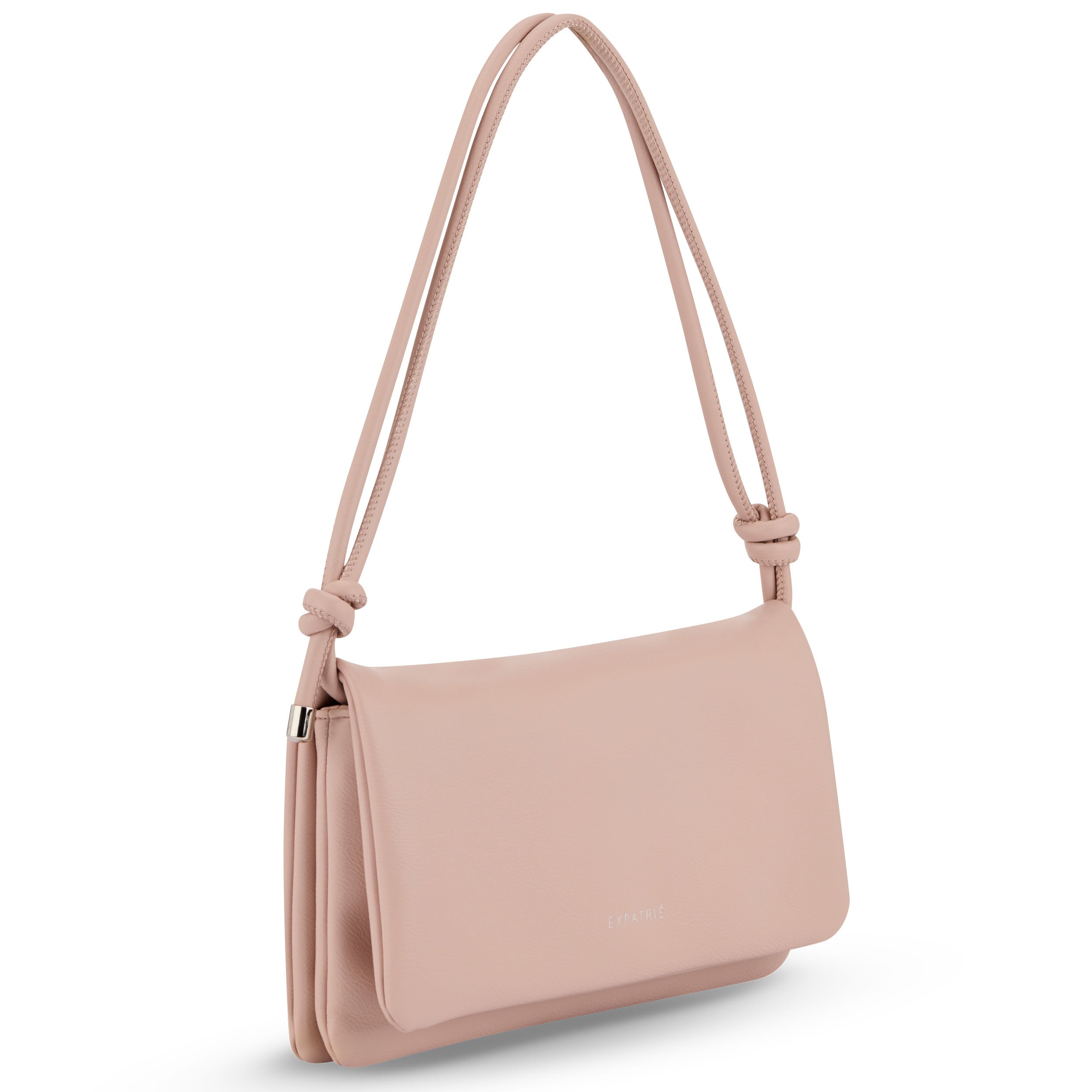 Rosa Leder-Clutch 'Juliette' mit Knoten an den Trägern