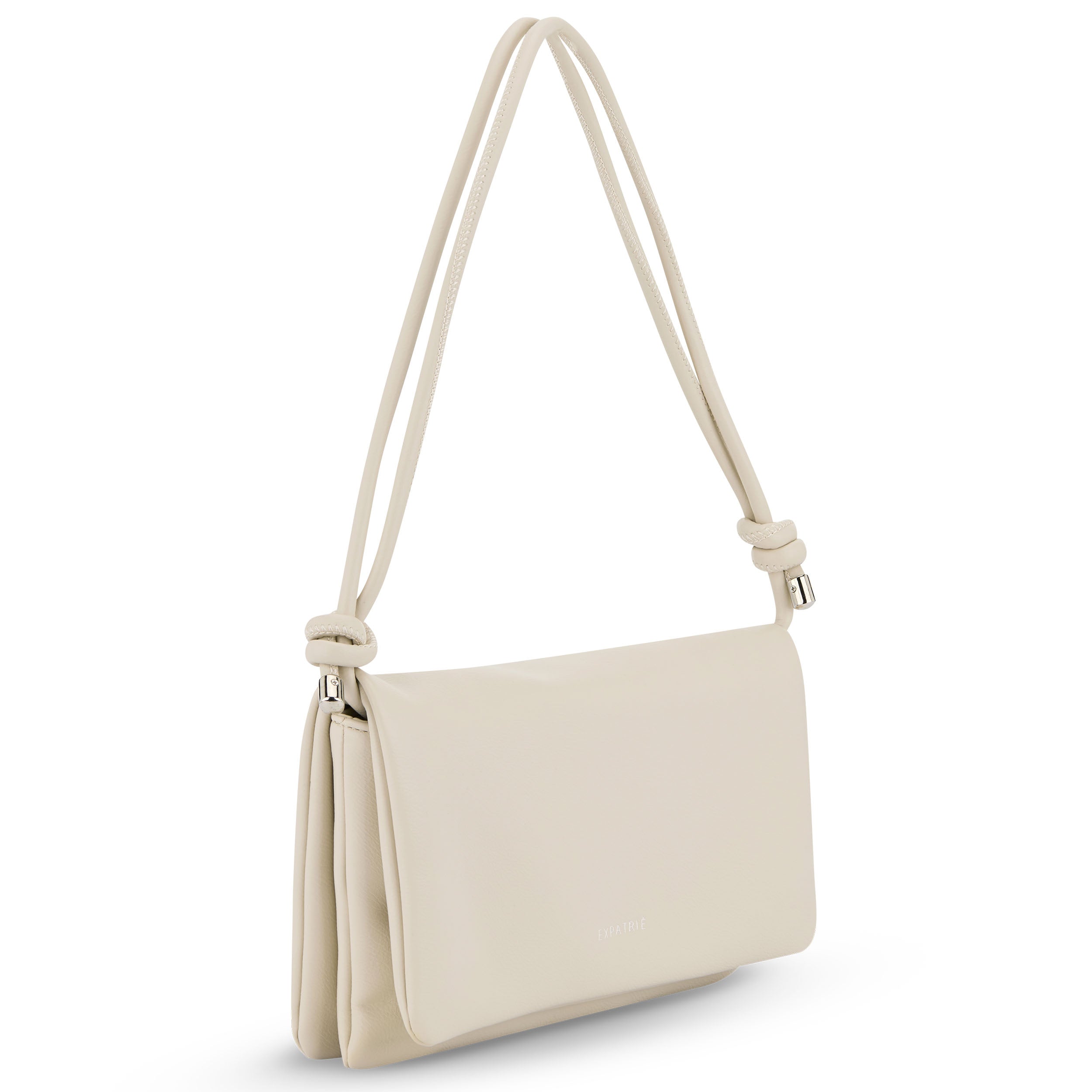 Clutch Juliette in modernem cremeweiß mit Knoten an den Trägern