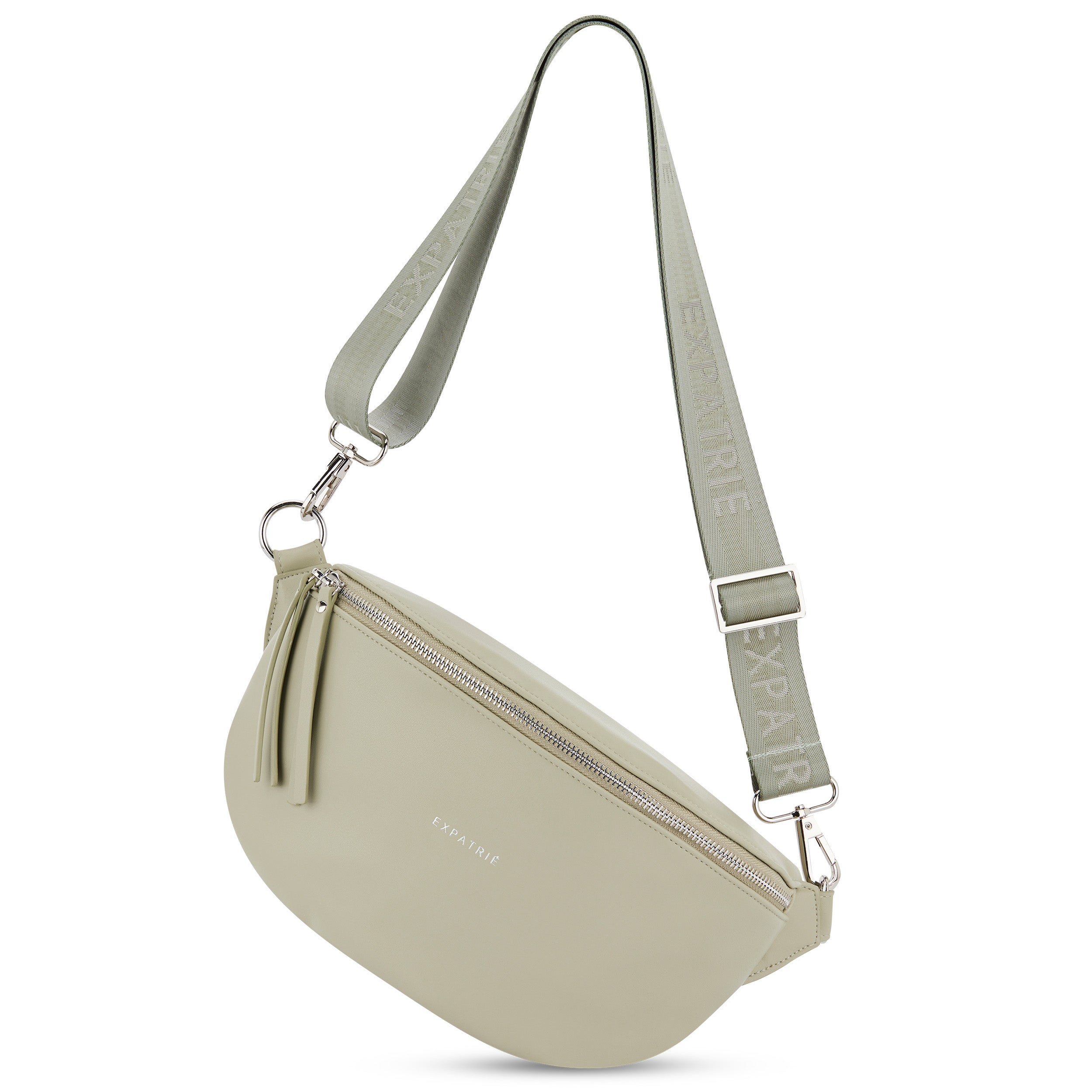Bauchtasche Alice Medium von Expatrié in hellem Beige mit verstellbarem Gurt und Reißverschluss