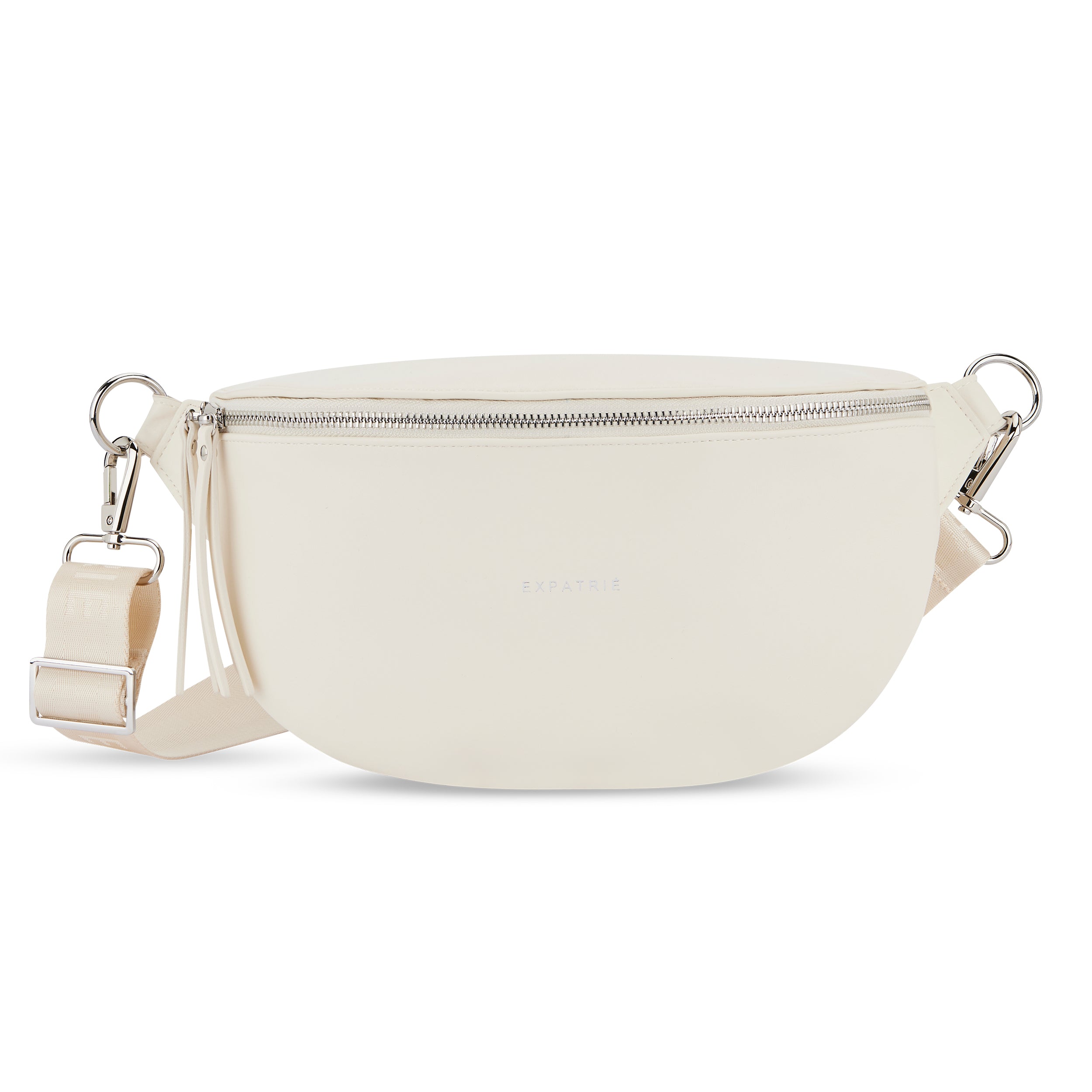 Beige Damen-Bauchtasche Alice Medium mit Reißverschluss und verstellbarem Gurt