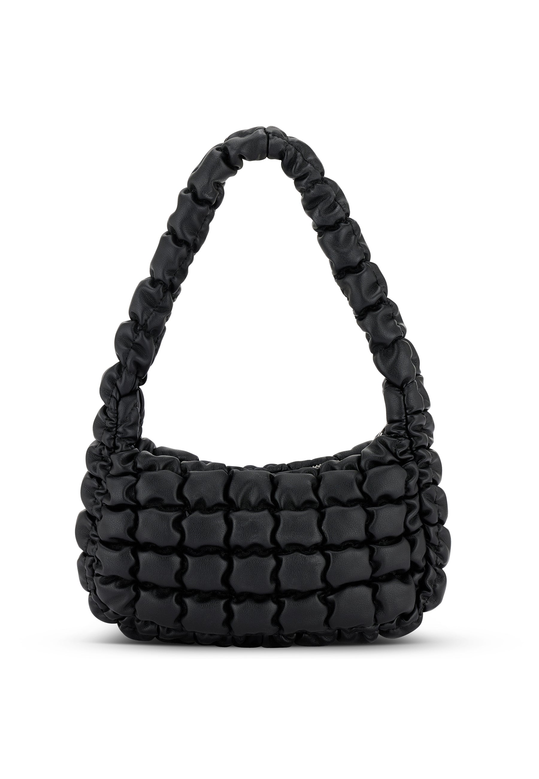 Schwarze gesteppte Handtasche PIPPA SMALL mit gepolstertem Griff