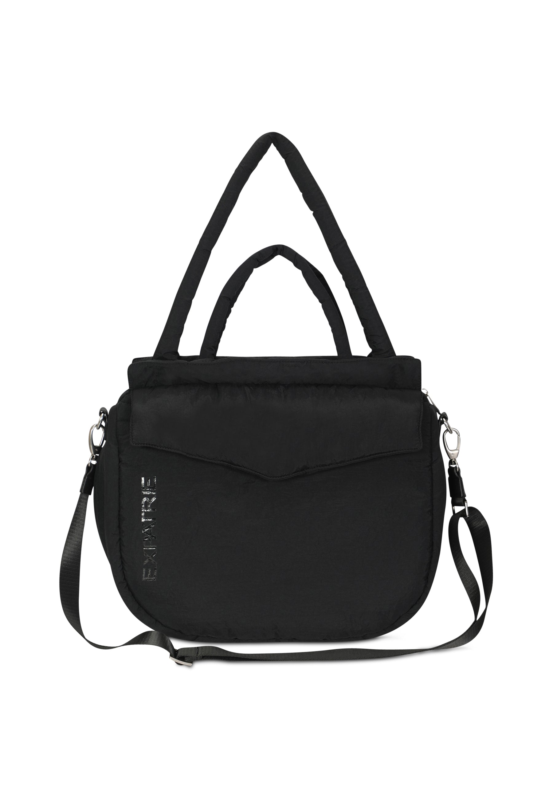 Große schwarze Shopper Tasche 'Poppy' mit zwei Henkeln und abnehmbarem Schultergurt