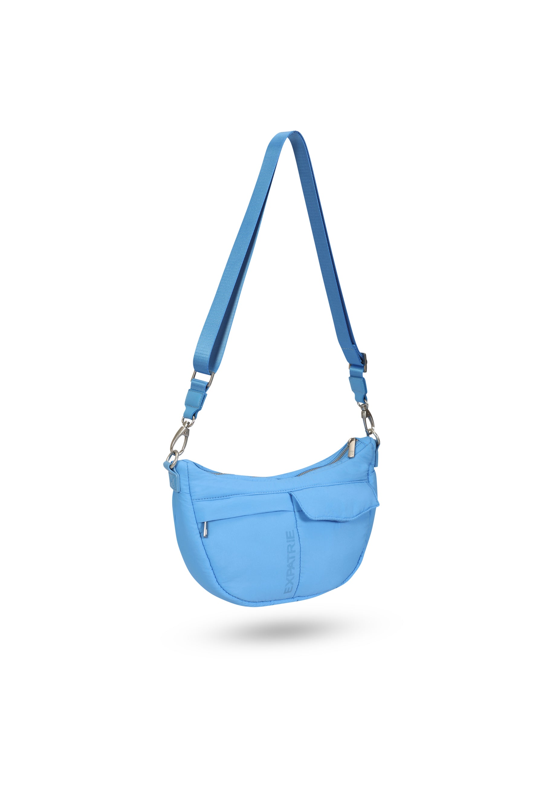 Royalblaue VIVY Half Moon Tasche mit verstellbarem Schultergurt und Außentaschen
