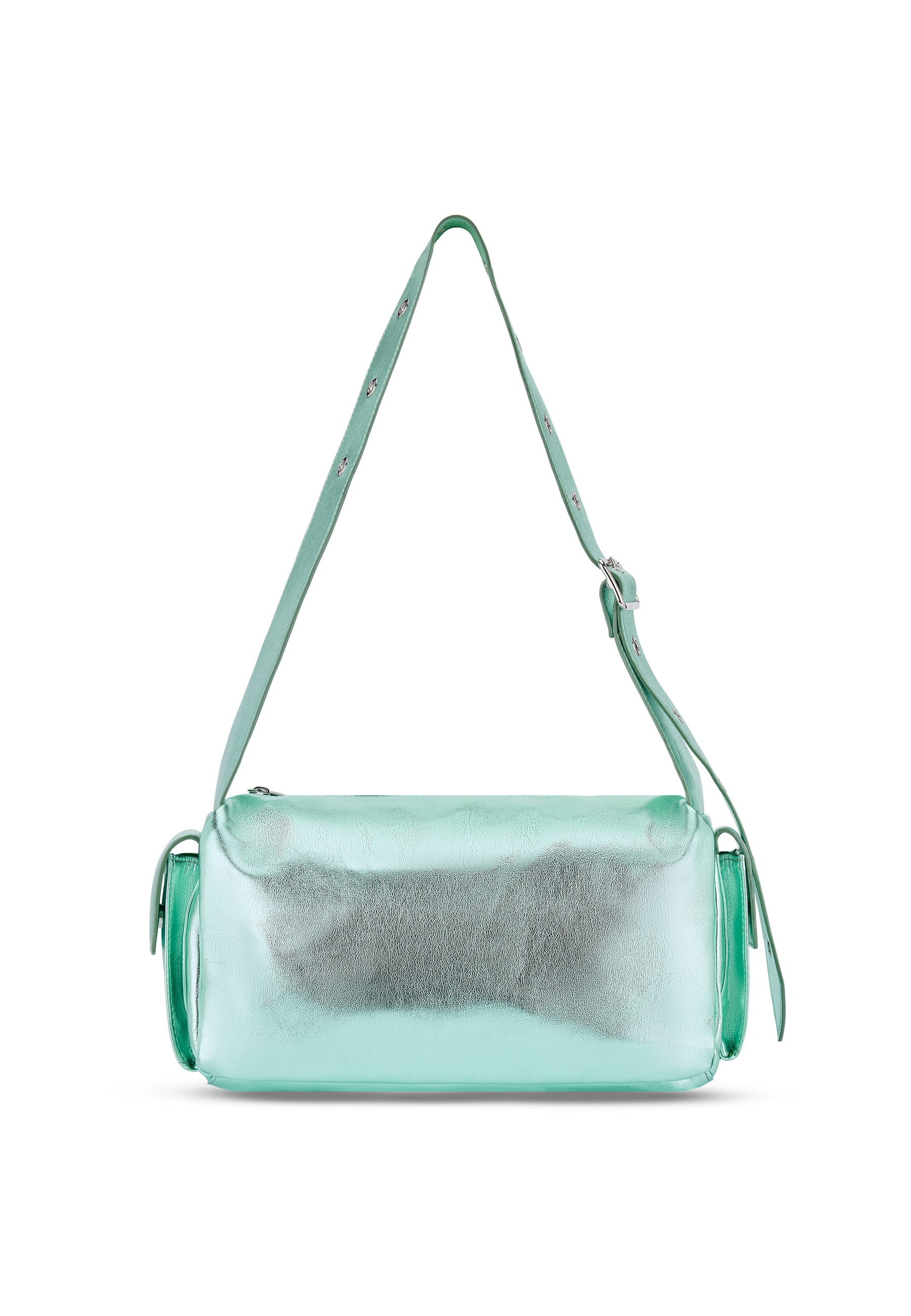 Stella Schultertasche in grün-metallic mit verstellbarem Schulterriemen