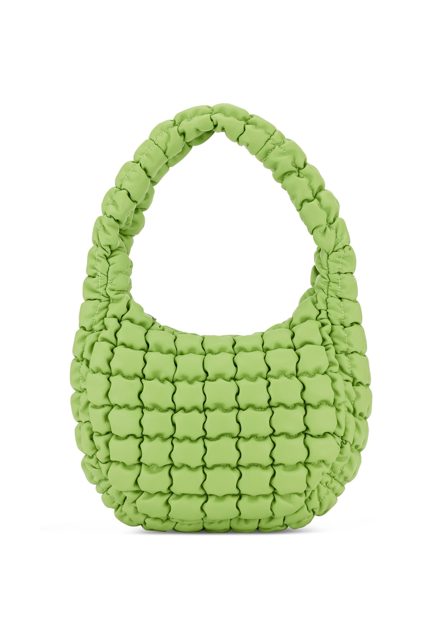 Gestepptes Pippa Large Handtasche in grün mit gepolstertem Quadrat-Muster