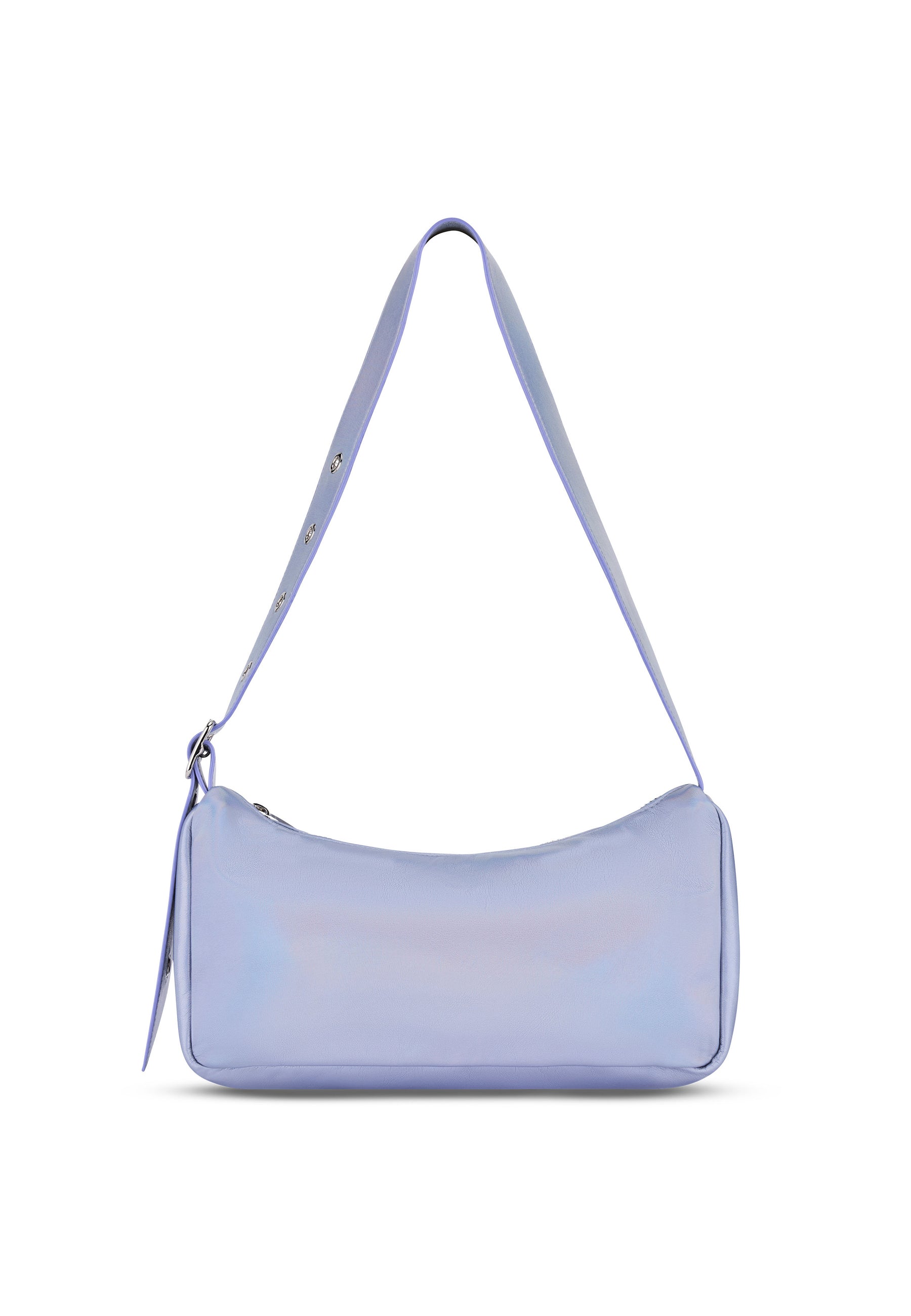 Lila-metallic Handtasche 'ELECTRA' mit verstellbarem Schulterriemen und rechteckiger Form