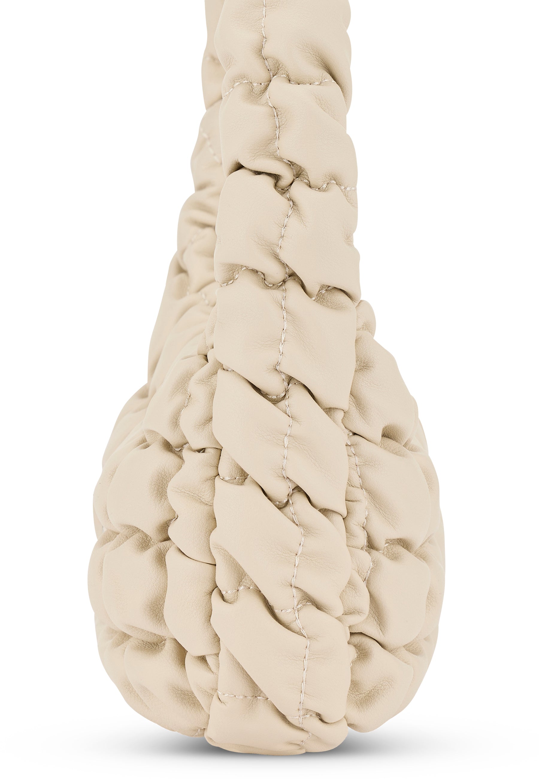 Beige, modern gestepptes PIPPA SMALL Handtasche mit voluminöser, geraffter Oberfläche