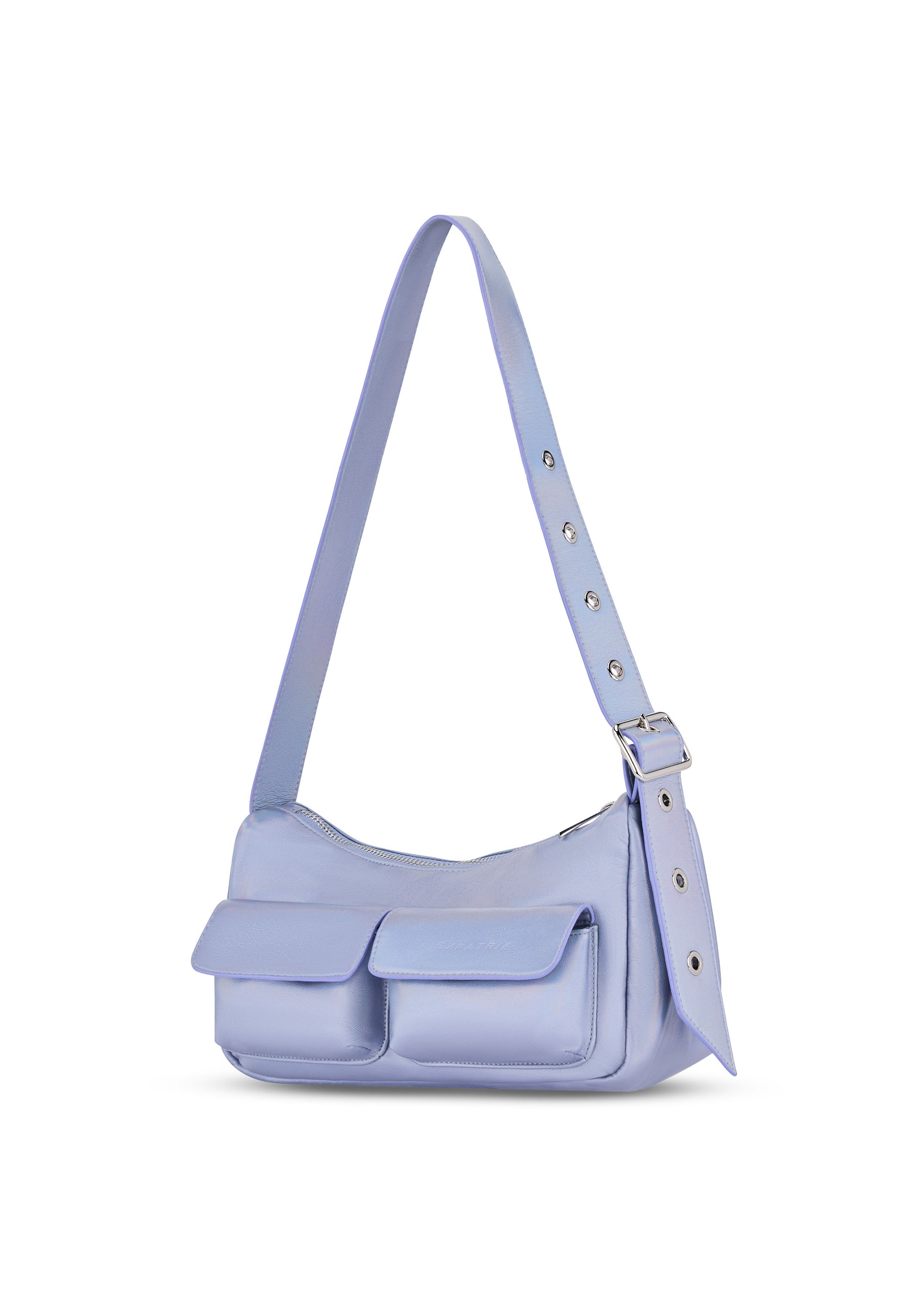 Lila Electra Handtasche mit verstellbarem Riemen und zwei Fronttaschen