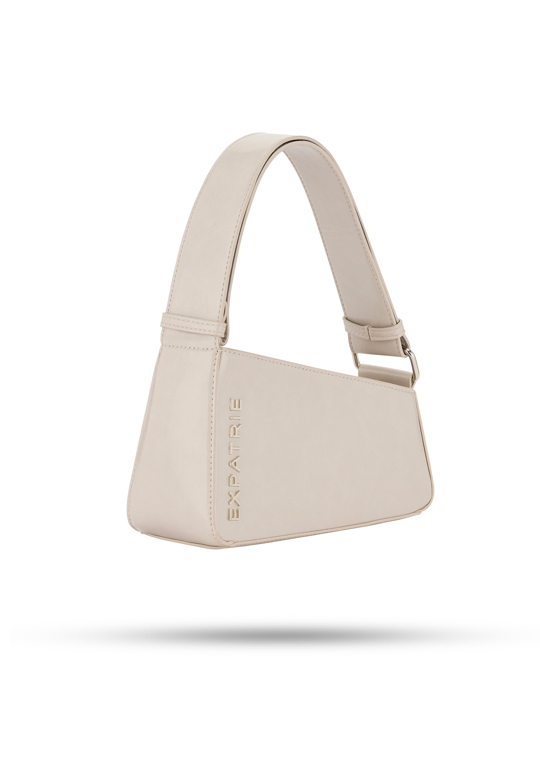 Beige Handtasche 'Georgia' von Expatrié mit breitem Tragegriff und seitlichem Logo