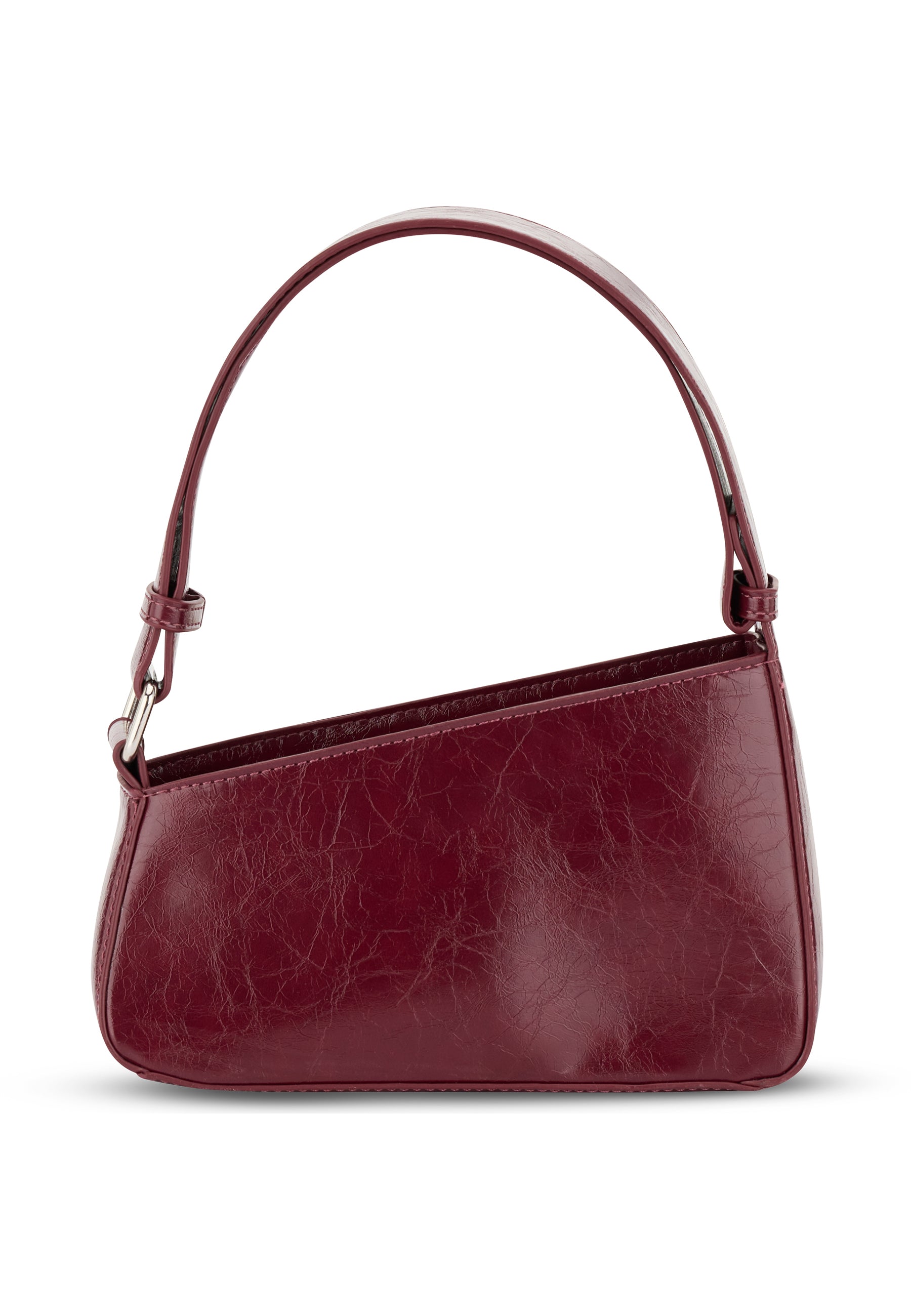 GEORGIA Handtasche in vintage weinrot mit kurzem Henkel und glattem Material mit feiner Struktur