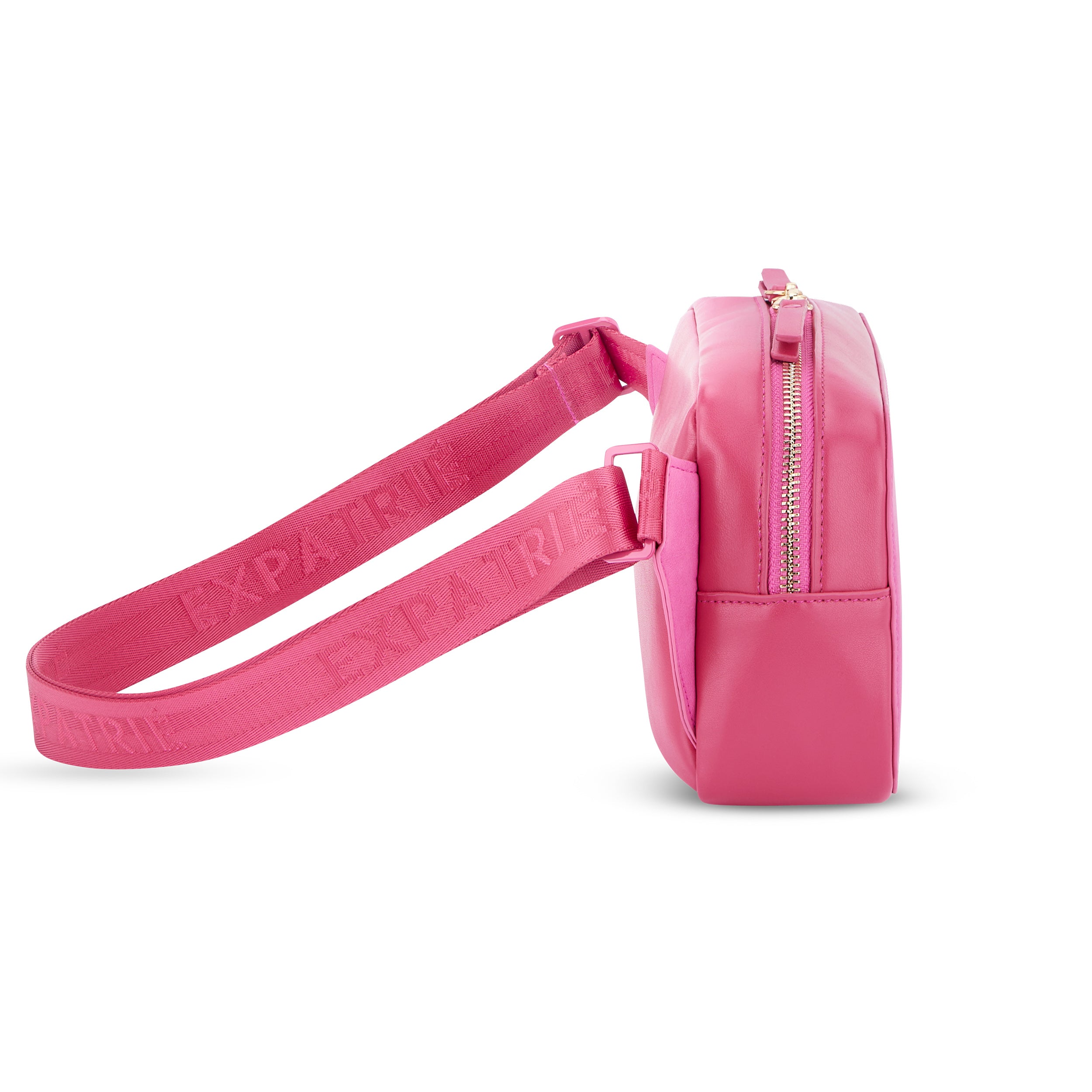 Umhängetasche Fleur in Pink mit verstellbarem Gurt und Reißverschluss