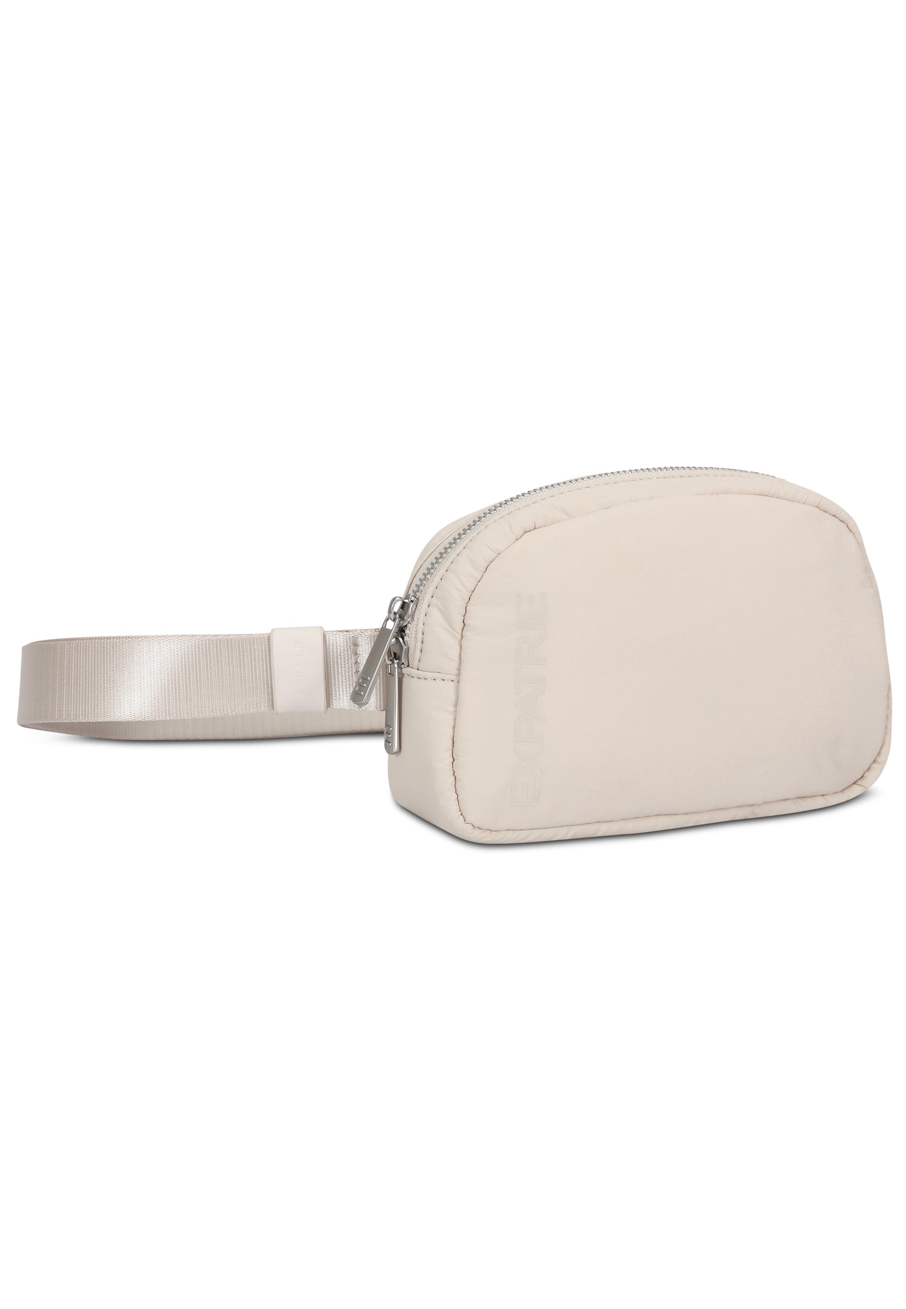 Beige Milly Bauchtasche mit Reißverschluss und verstellbarem Gurt