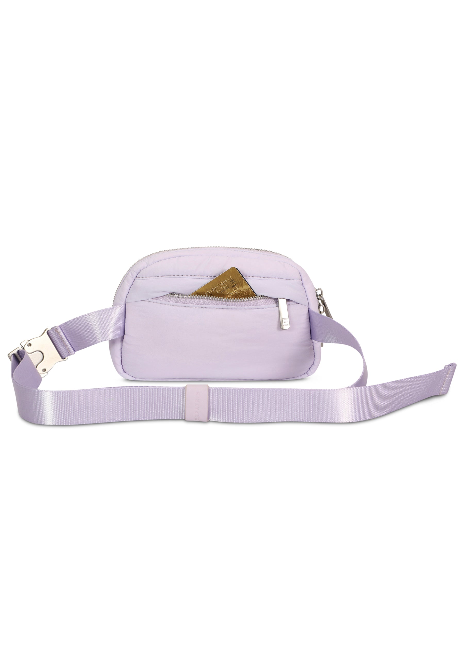 Milky kleine Bauchtasche für Damen in flieder mit Reißverschlusstasche und verstellbarem Gurt
