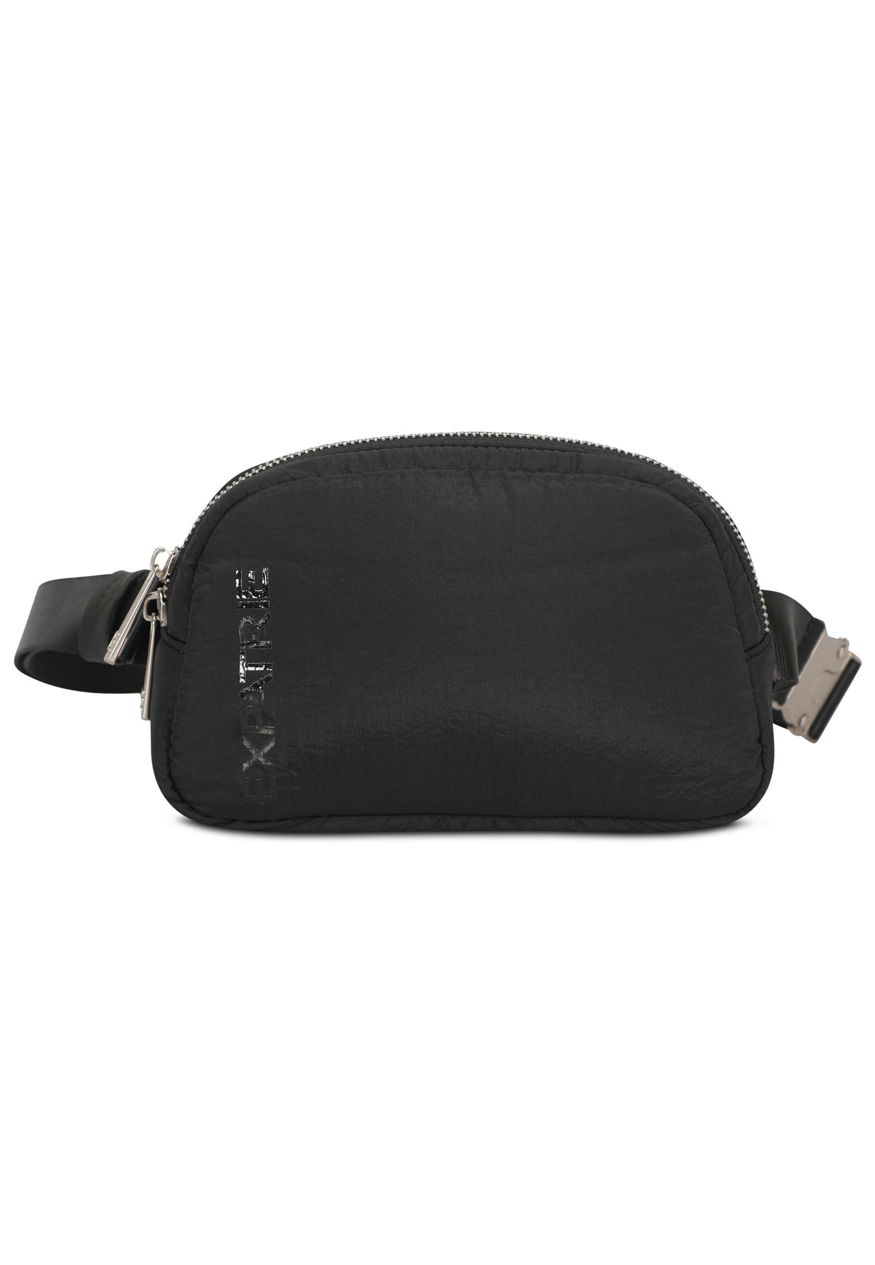 Schwarze MILLY Bauchtasche für Damen mit silbernem Reißverschluss und verstellbarem Gurt