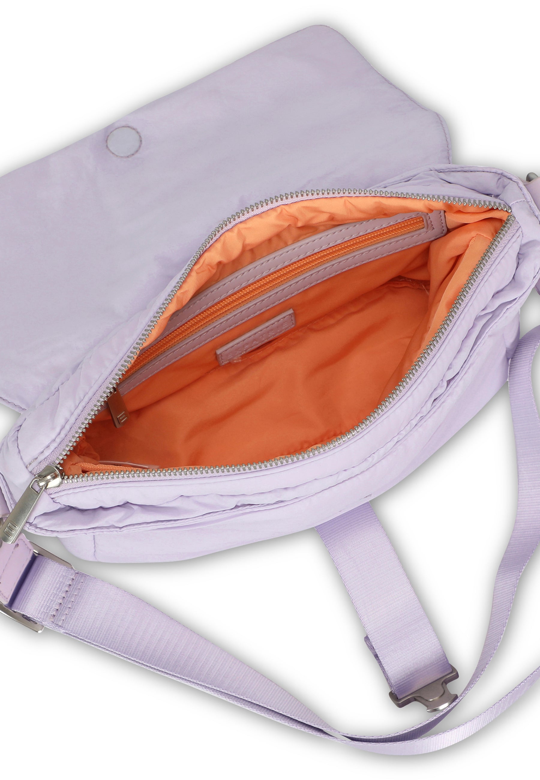 BOBBY Handtasche in flieder mit oranger Innenausstattung und Reißverschlussfach