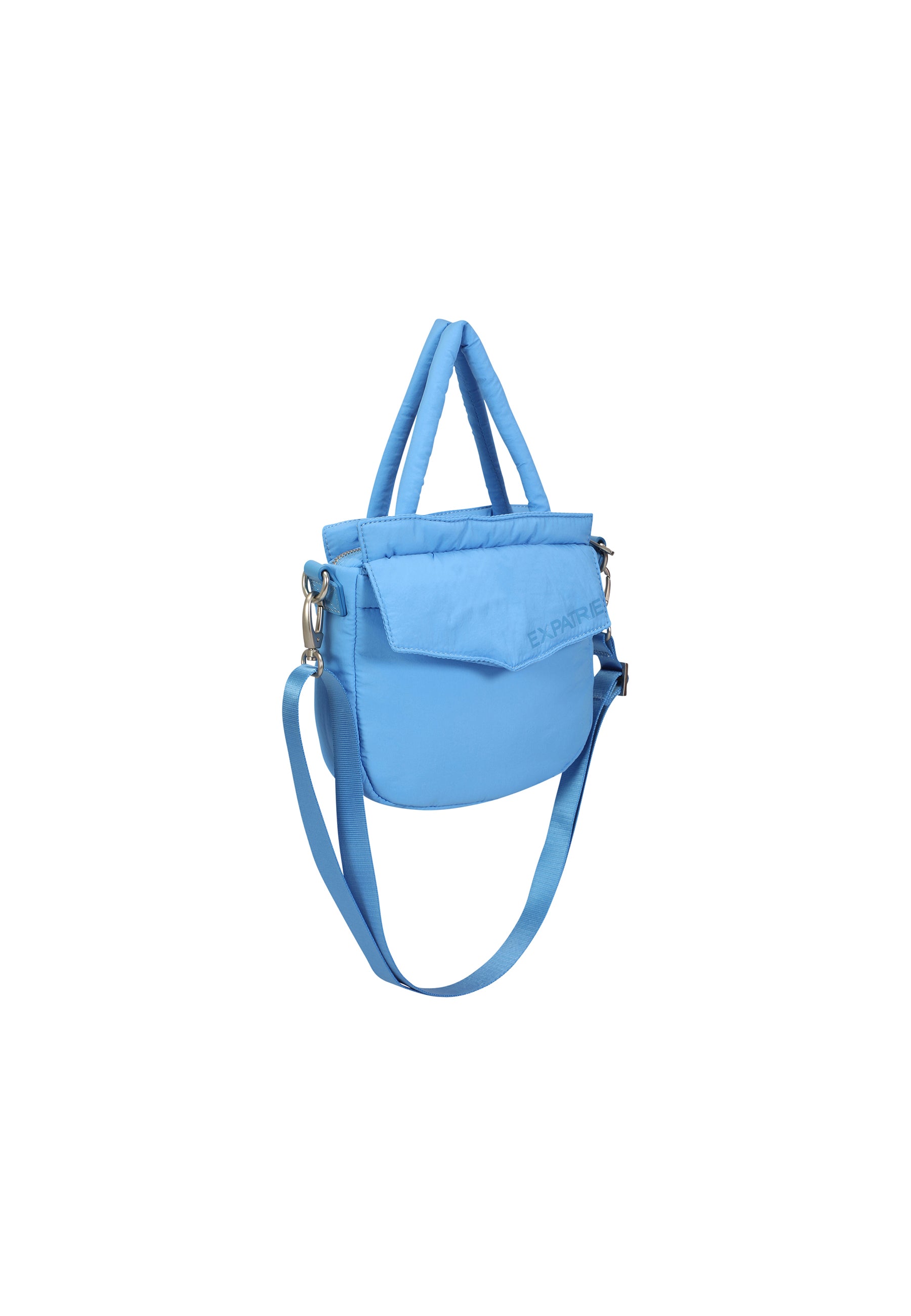 POPPY SMALL Handtasche in royalblau mit kurzem Griff und verstellbarem Schulterriemen