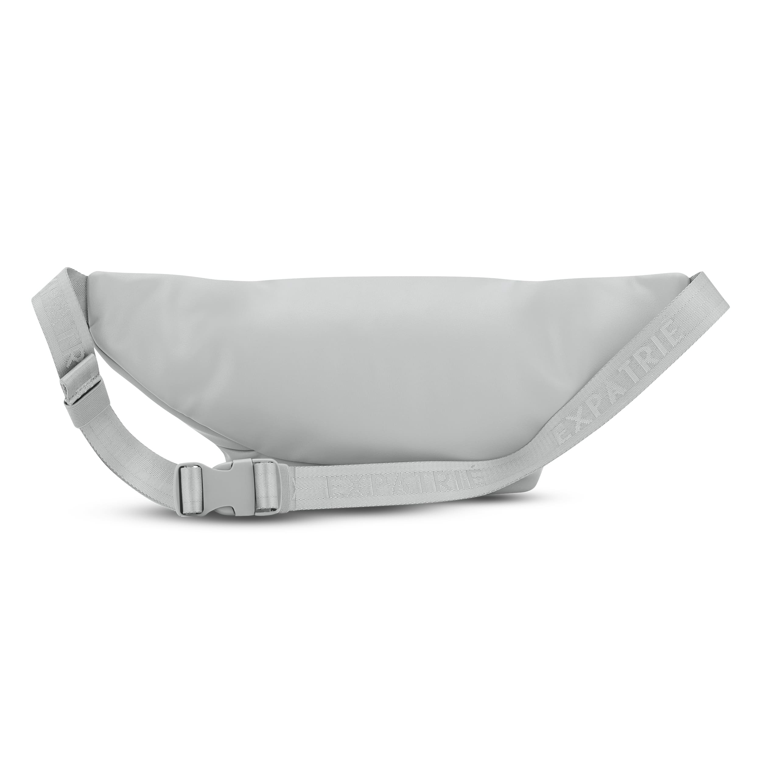 Graue Bauchtasche Justine aus PU mit verstellbarem Gurt und Clipverschluss