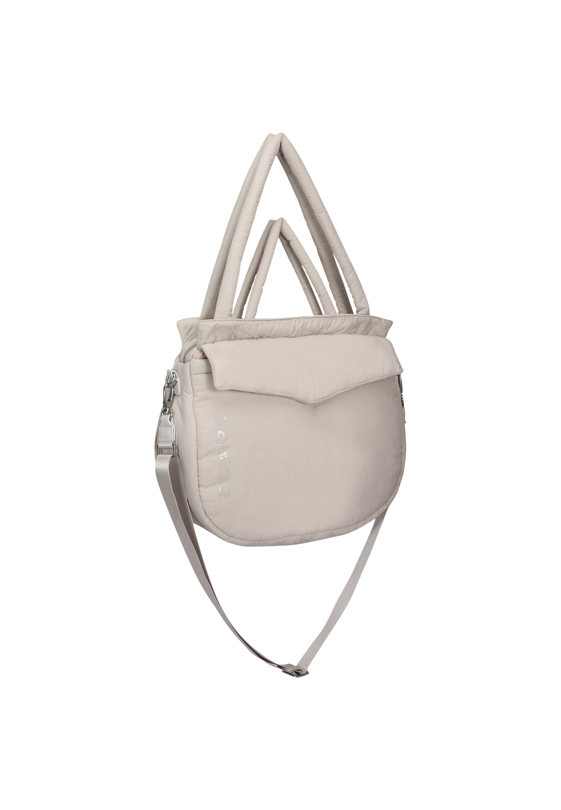 Beige POPPY Shopper Tasche mit zwei Handschlaufen und einem längenverstellbaren Schultergurt