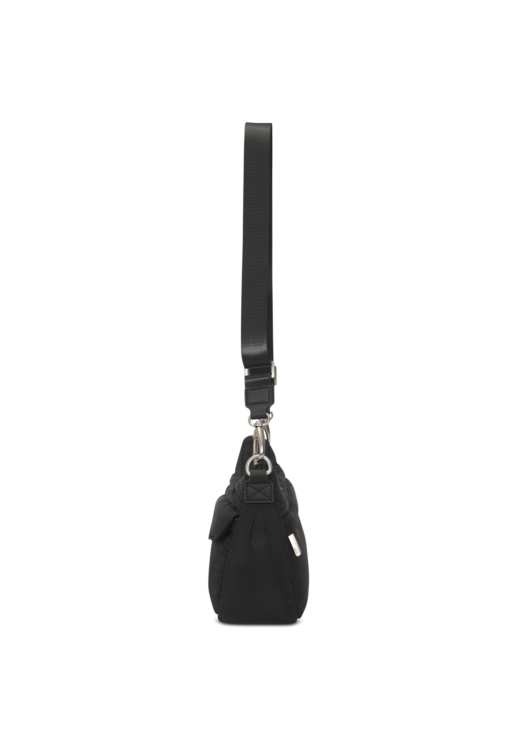 VIVY Half Moon Bag schwarz mit verstellbarem Riemen, Seitenansicht