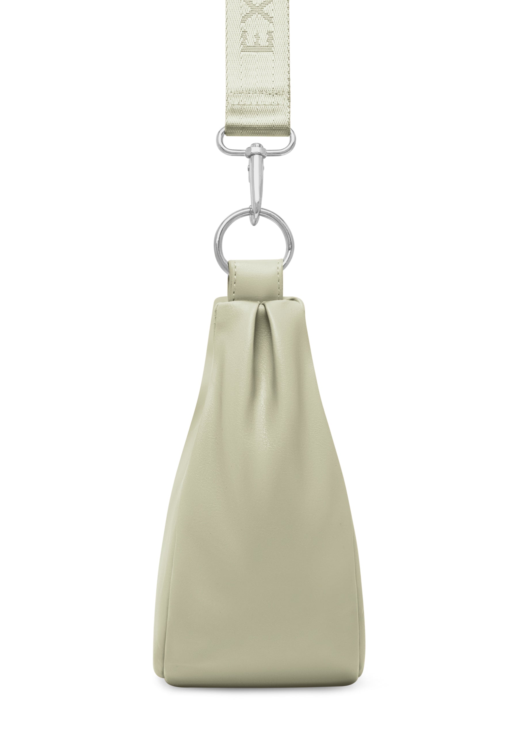 Halbmondtasche LEA SMALL in blassem Grün mit verstellbarem Stoffriemen