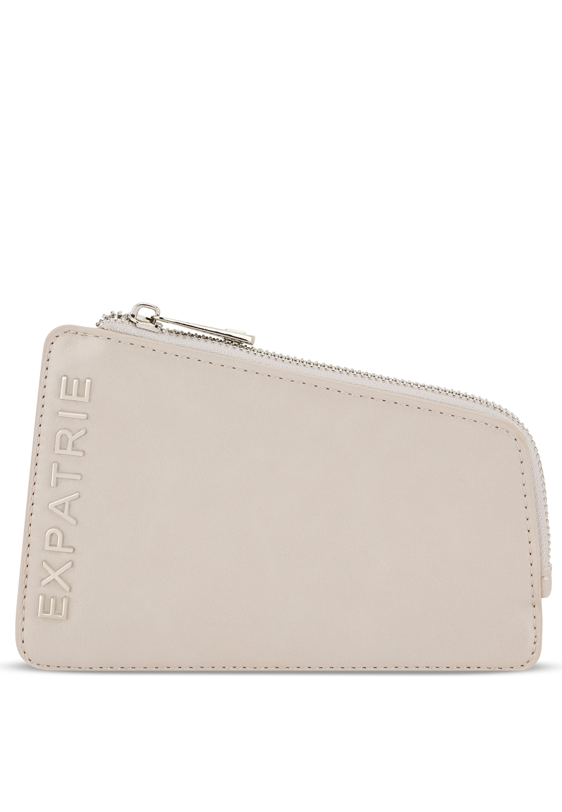 Beige Leder-Portemonnaie 'HOLLY - POUCH' von Expatrié mit Reißverschluss und prägnantem Logo