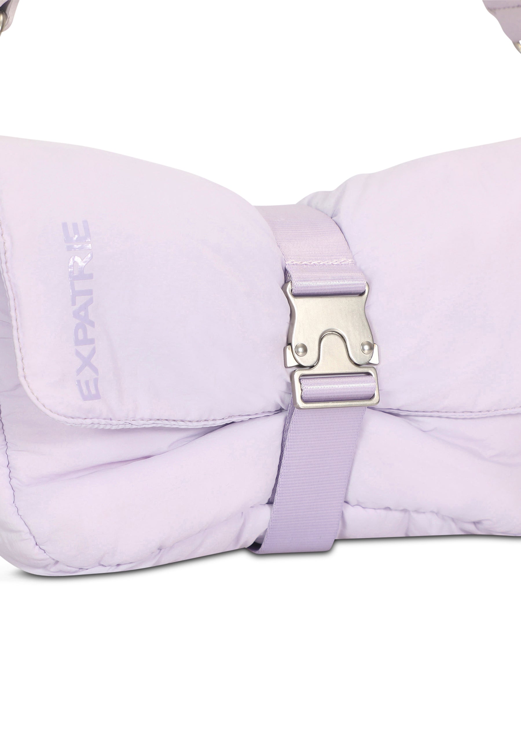 Bobby Puffer-Handtasche für Damen in fliederfarben mit Metallverschluss und gepolstertem Material