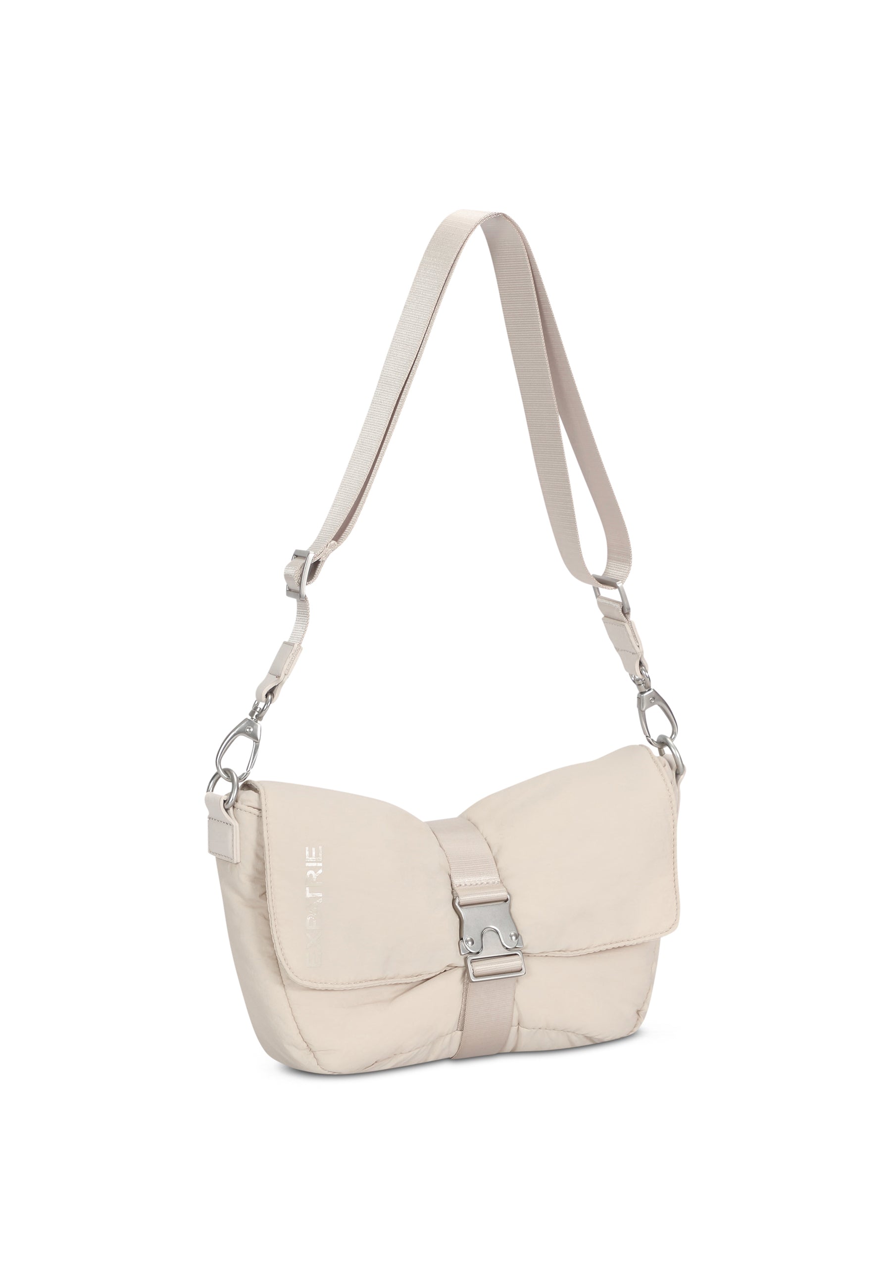 Beige BOBBY Handtasche mit verstellbarem Schultergurt und Metallschnalleverschluss