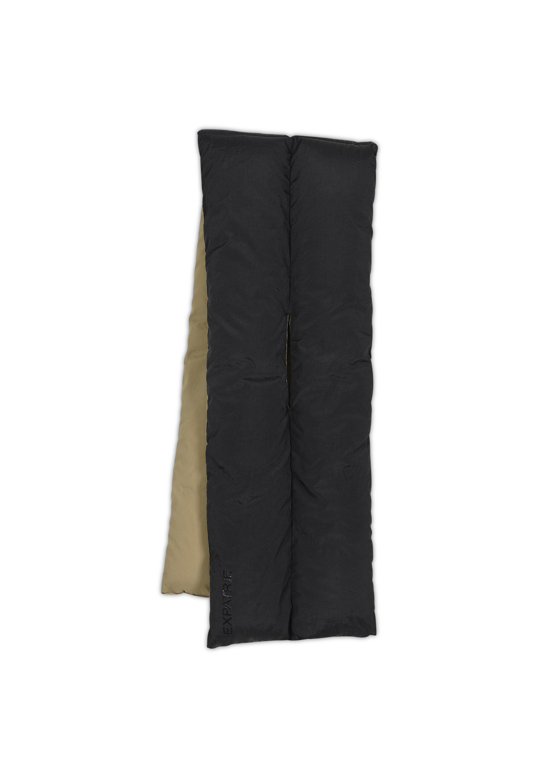 Gepuffter Schal in Schwarz und Olive, lang und breit