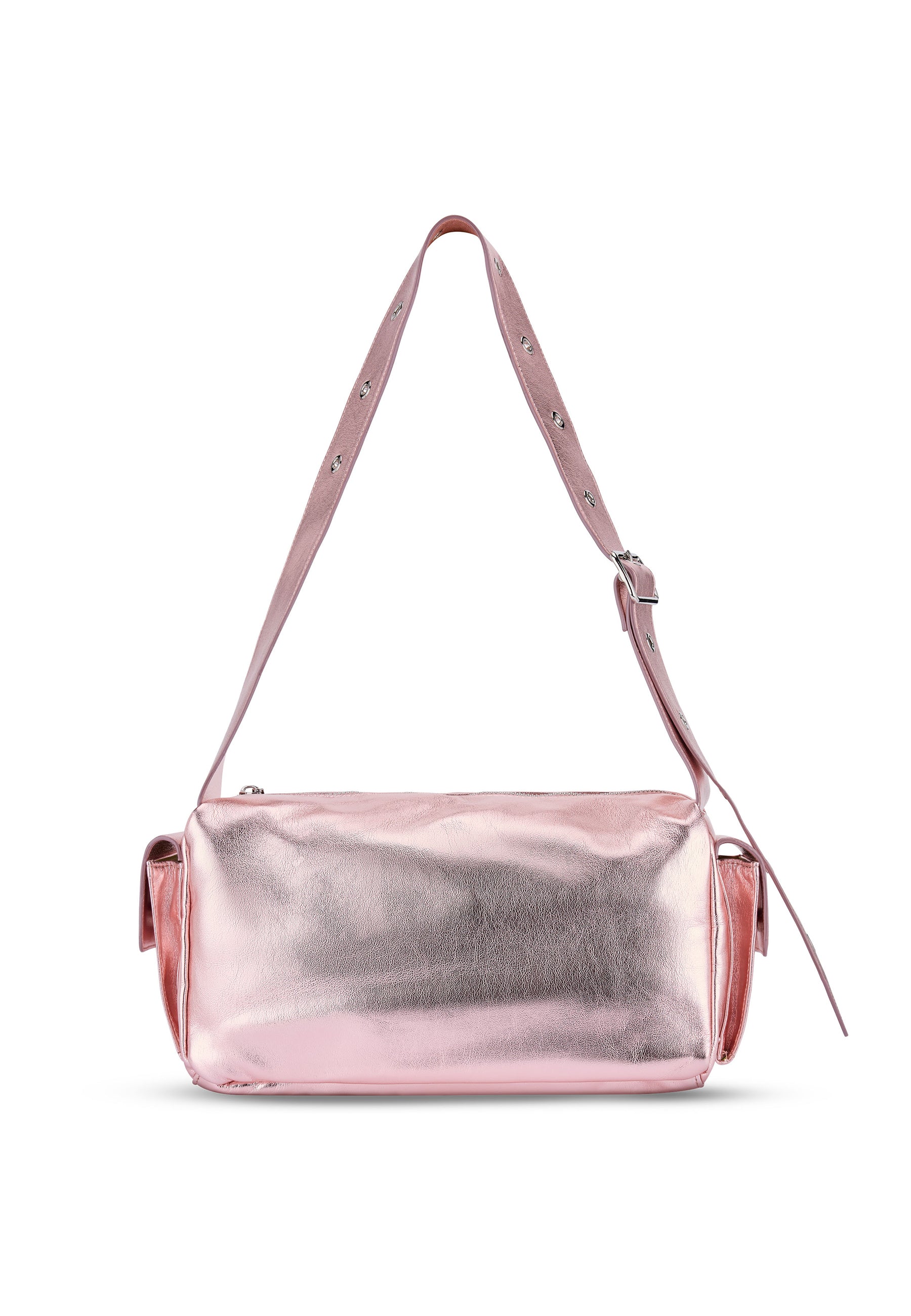 STELLA Schultertasche in roségold metallic mit verstellbarem Schultergurt