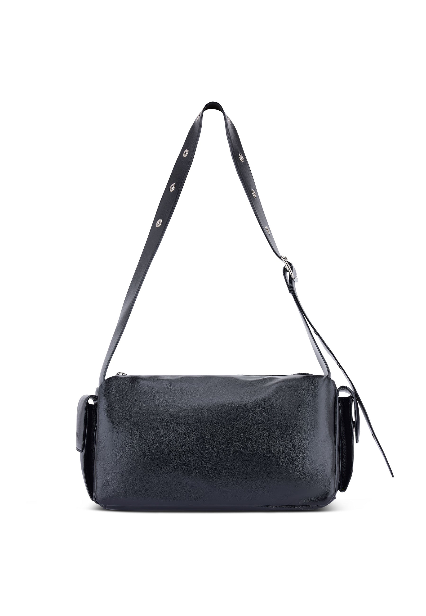 Schwarze STELLA Schultertasche mit verstellbarem Riemen und zwei Seitentaschen