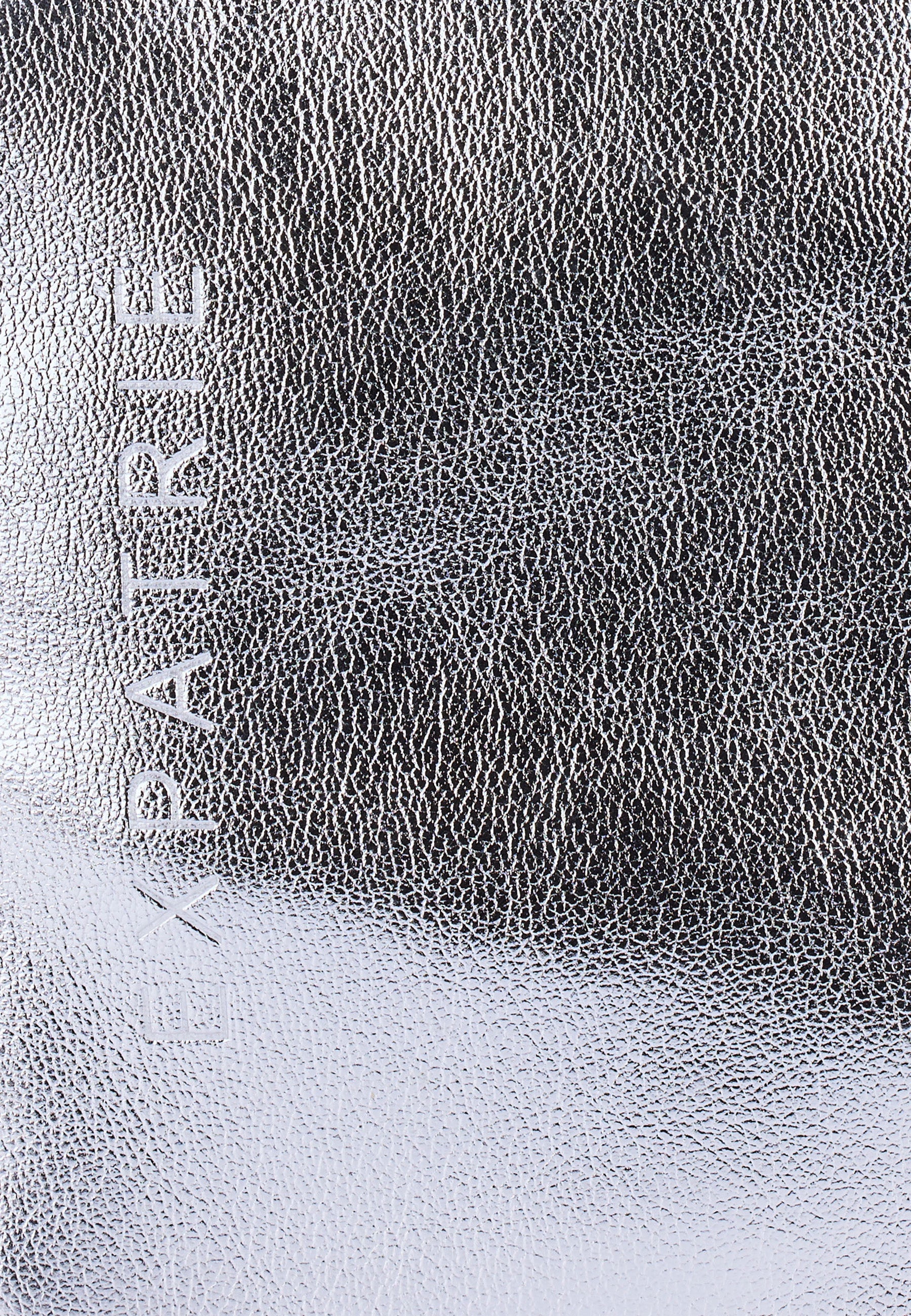 Struktur der silber-metallic Oberfläche der Expatrié Schultertasche Stella