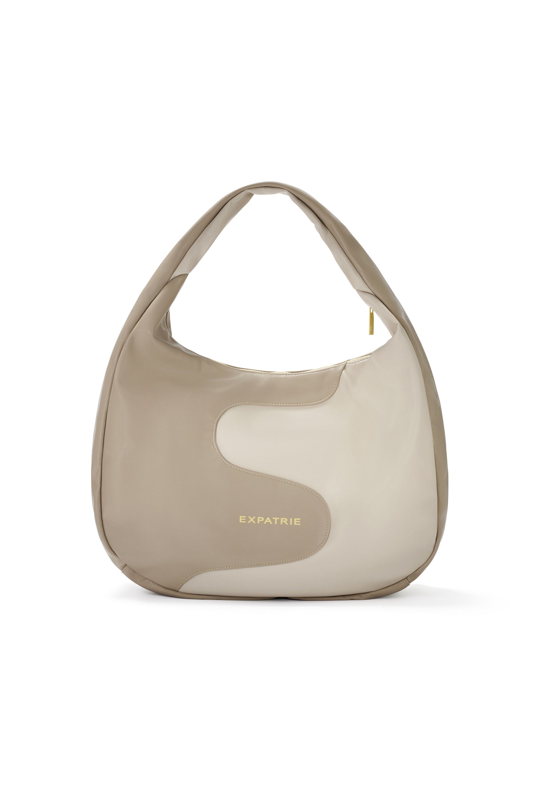 LINA Schultertasche von Expatrié in Sand- und Cremetönen mit weicher, geschwungener Form