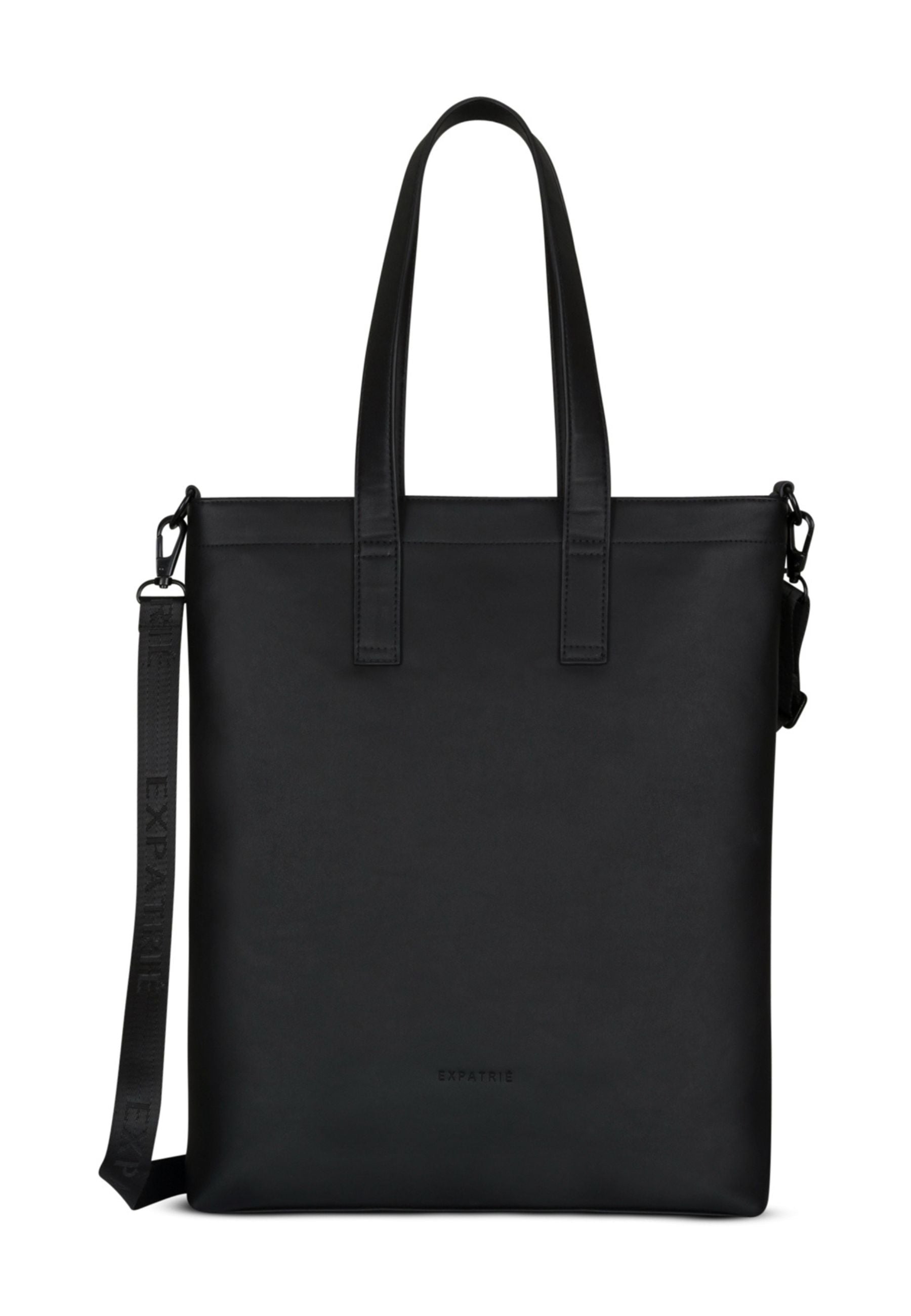 Schwarze Handtasche Sophie mit langen Tragehenkeln und abnehmbarem Schulterriemen