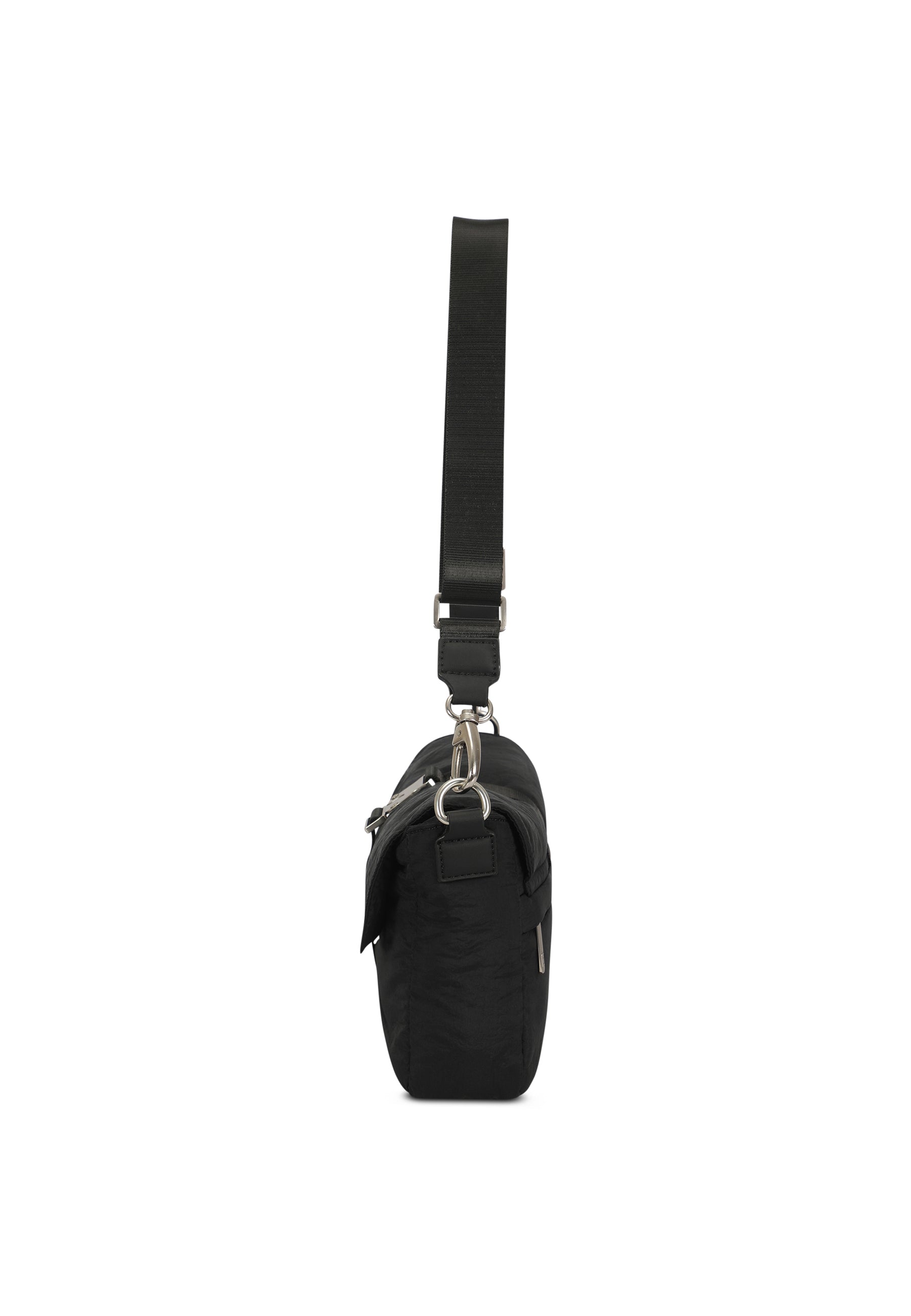 Schwarze BOBBY Handtasche für Damen mit verstellbarem Schulterriemen, Seitenansicht