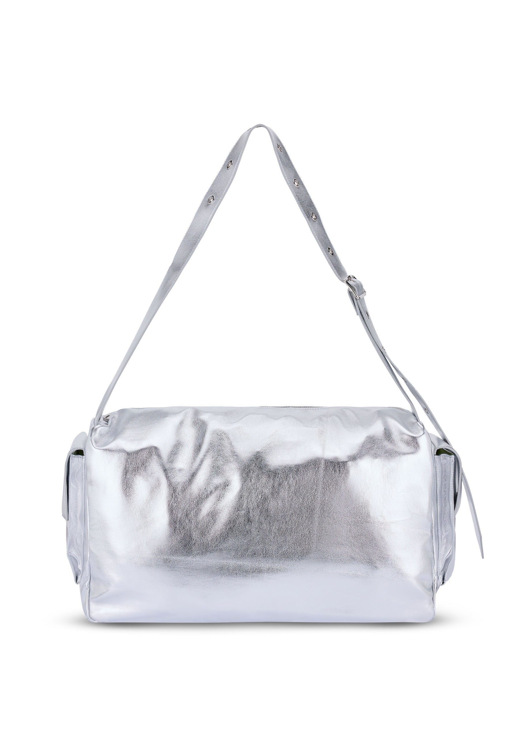 NOVA Weekender Reisetasche in silber metallic mit verstellbarem Schultergurt