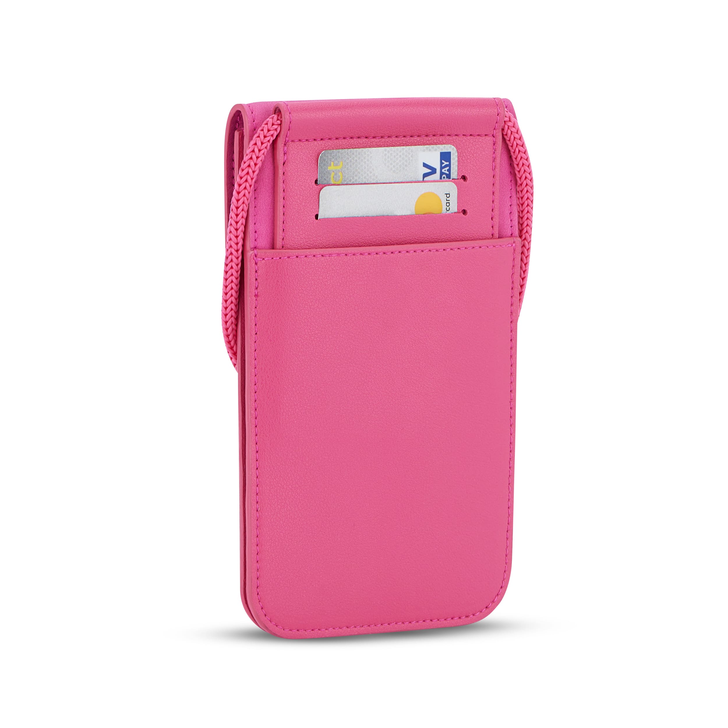 Handliche Umhängetasche Amelie in Pink mit Kartenfächern und Trageschlaufe