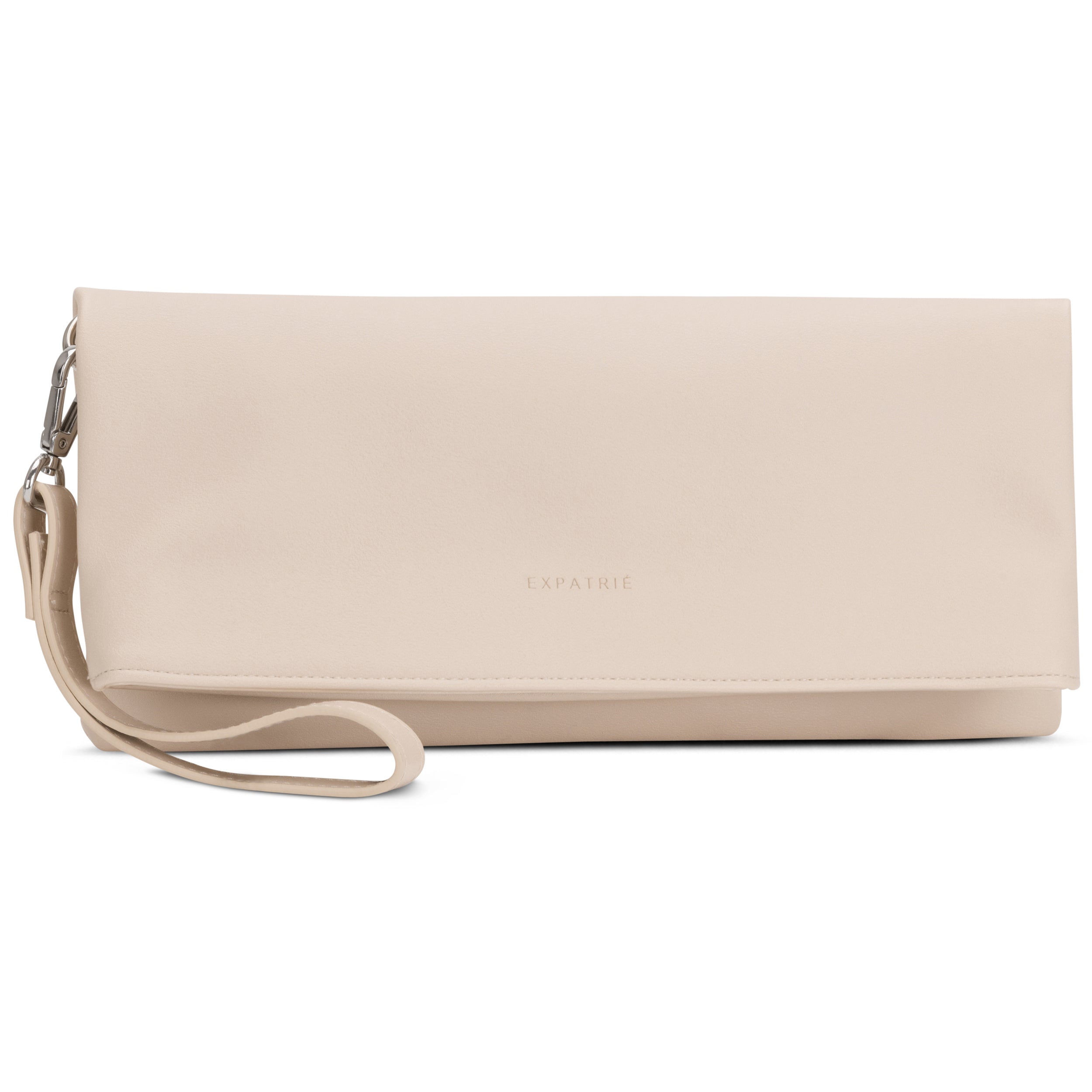 Beige Clutch Marie von Expatrié für Damen mit abnehmbarem Handgelenksriemen