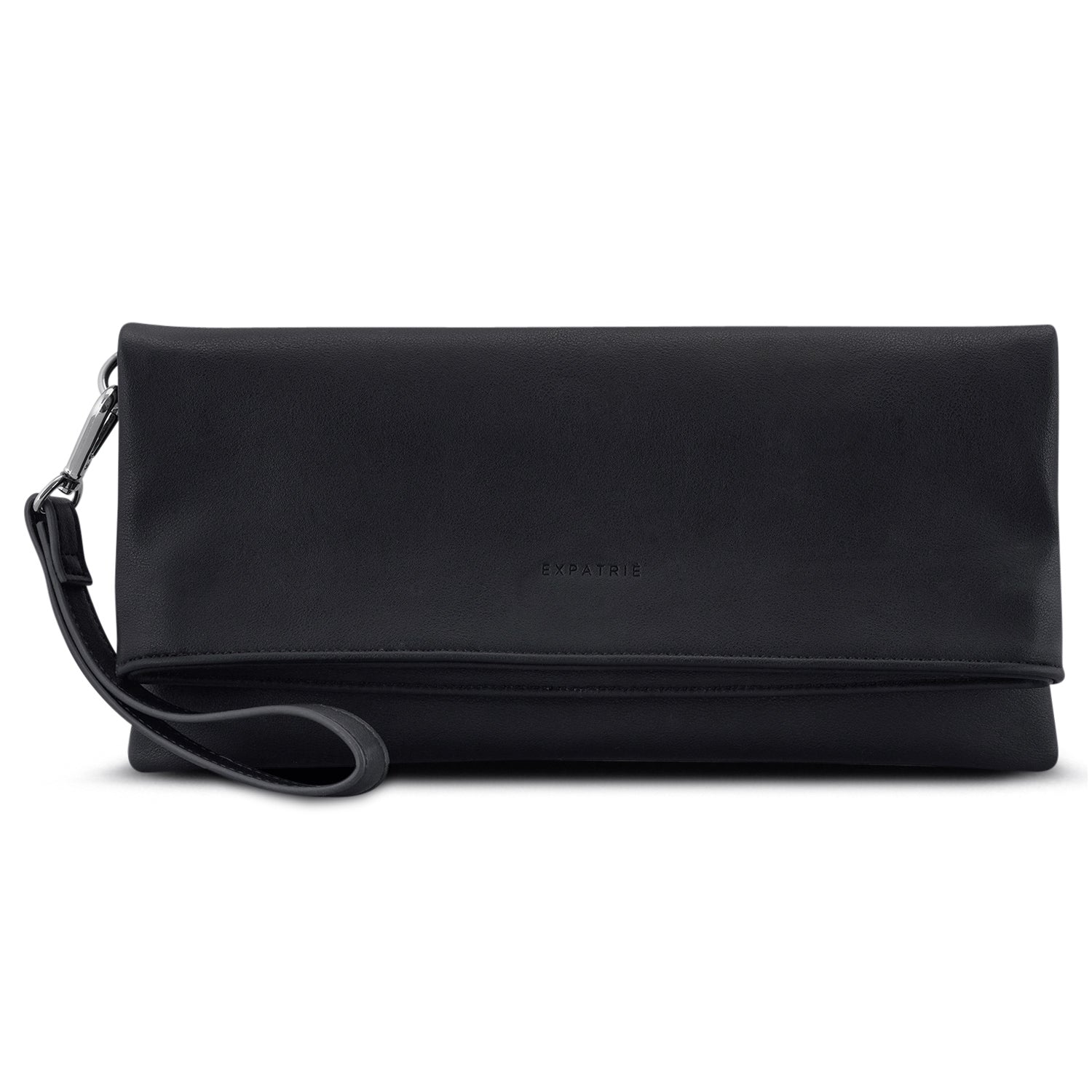Schwarze Clutch Marie für Damen mit Handschlaufe aus Lederimitat