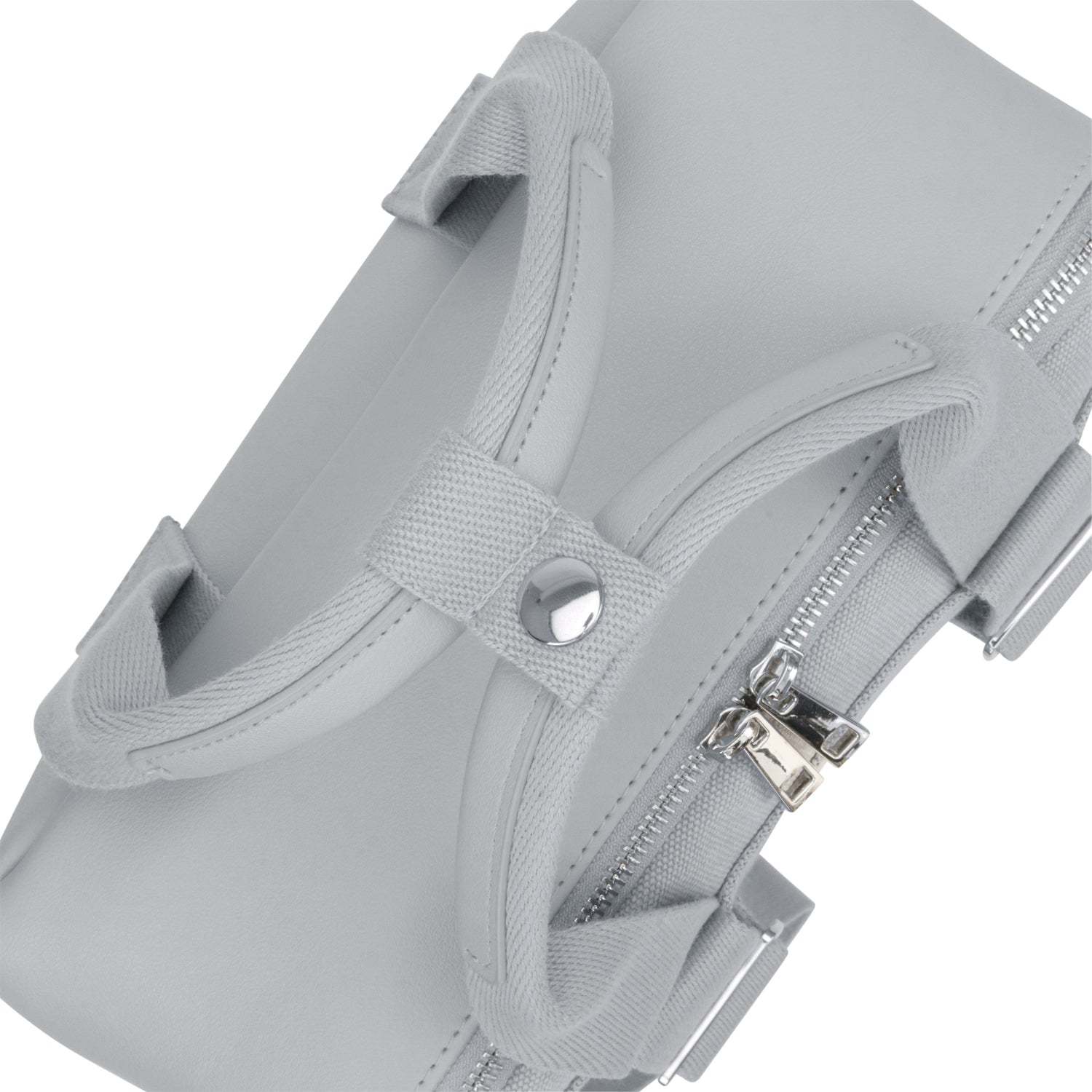 weißer Damenrucksack Mila aus Canvas und Leder mit zwei Reißverschluss-Schiebern