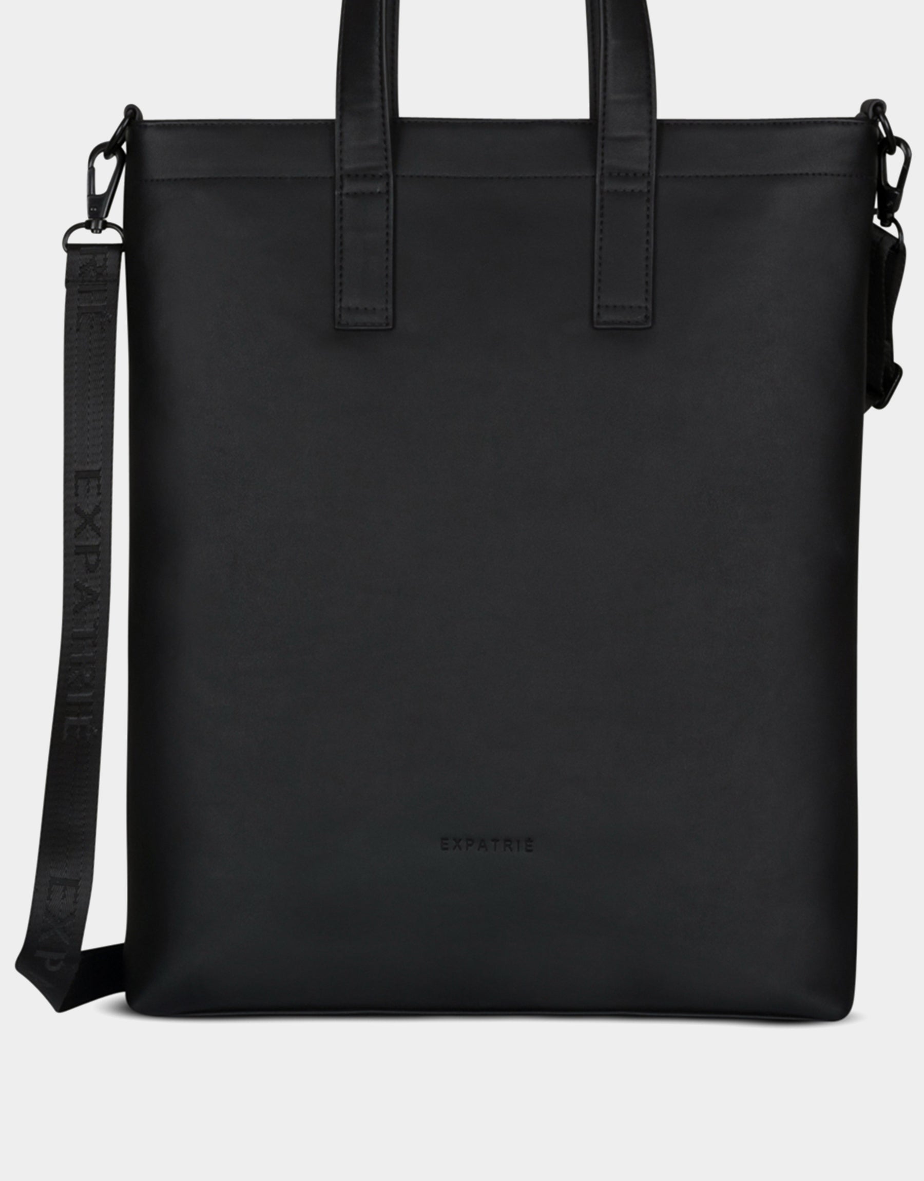 Schwarze Handtasche Sophie von Expatrié mit zwei Tragegriffen und abnehmbarem Schultergurt