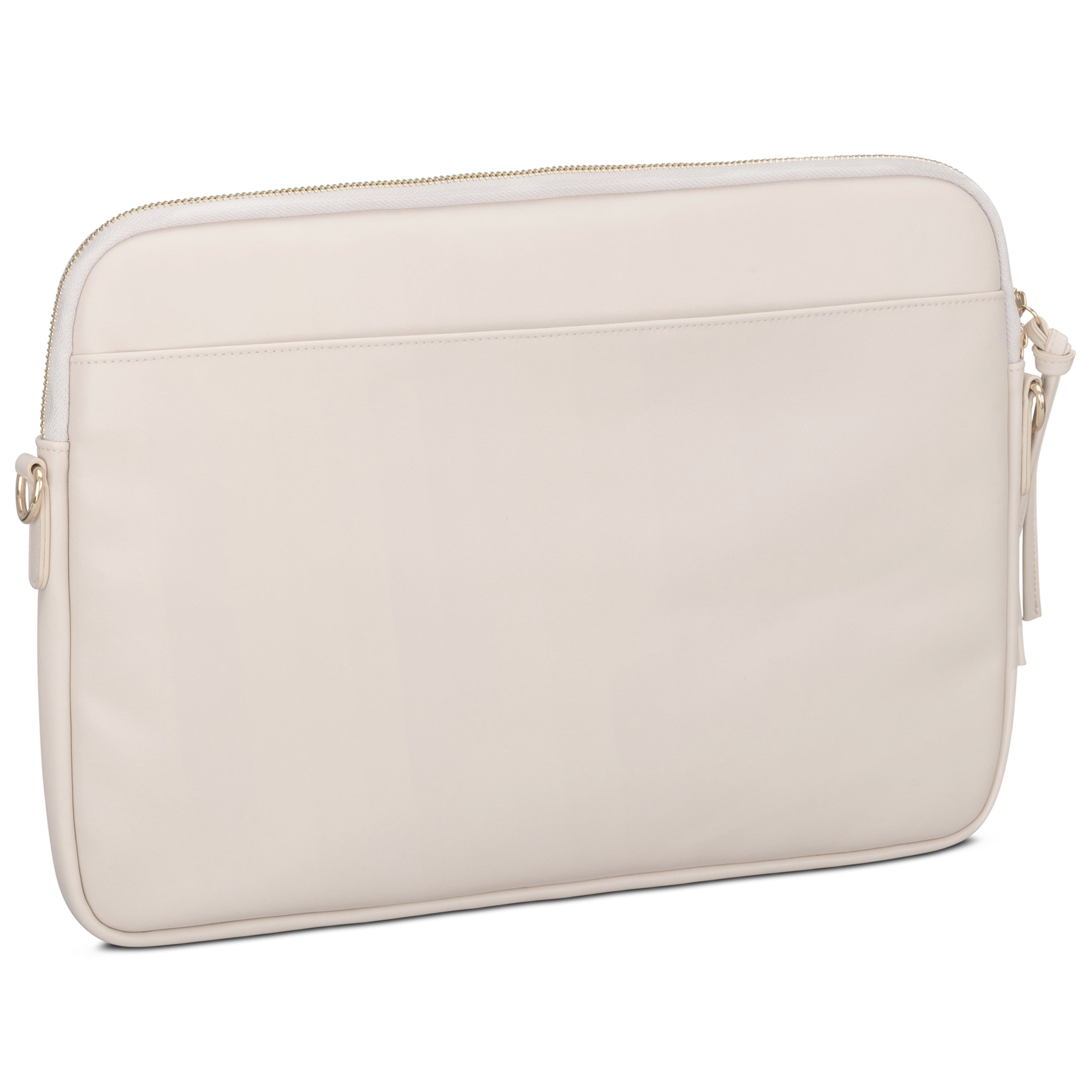 Beige Laptop-Tasche Marlene für Damen mit Reißverschluss und Vordertasche