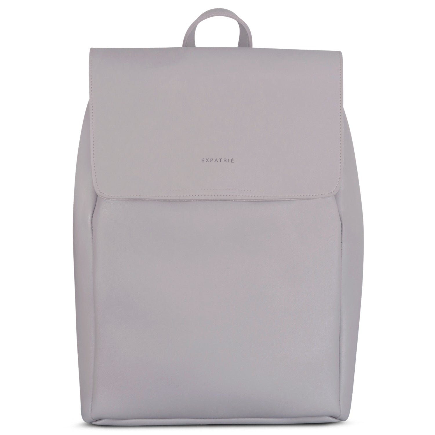 Kunstleder Rucksack Noelle in hellem Malve mit Klappe und Logo-Marke