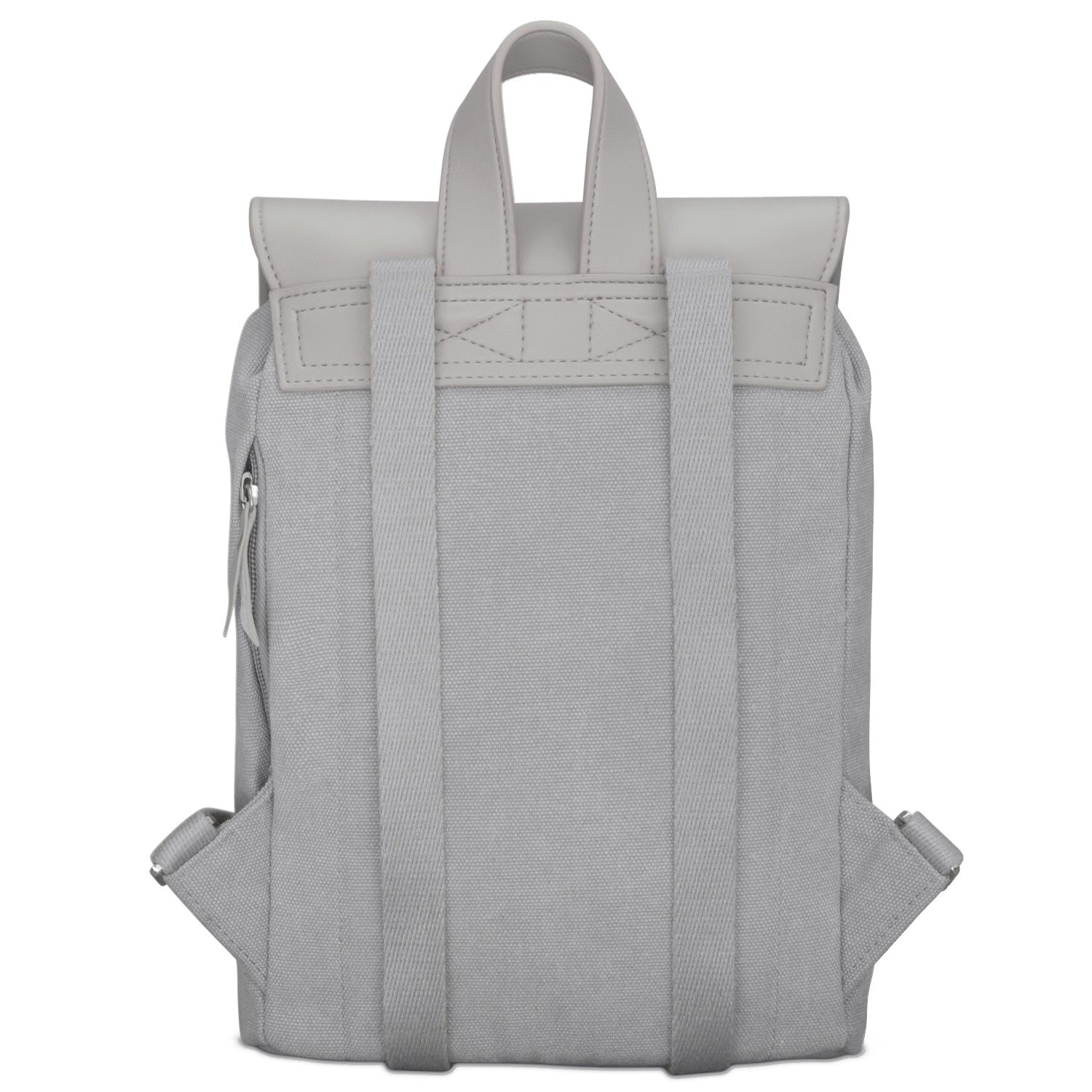 Grauer Mini Rucksack Anna aus Canvas mit verstellbaren Schulterriemen für Damen