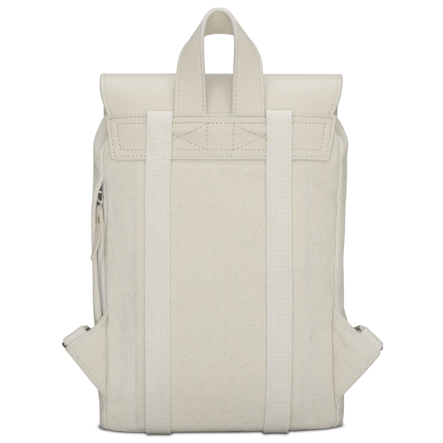 Mini Rucksack Anna in offwhite aus Canvas mit verstellbaren Schulterriemen und Trageschlaufe