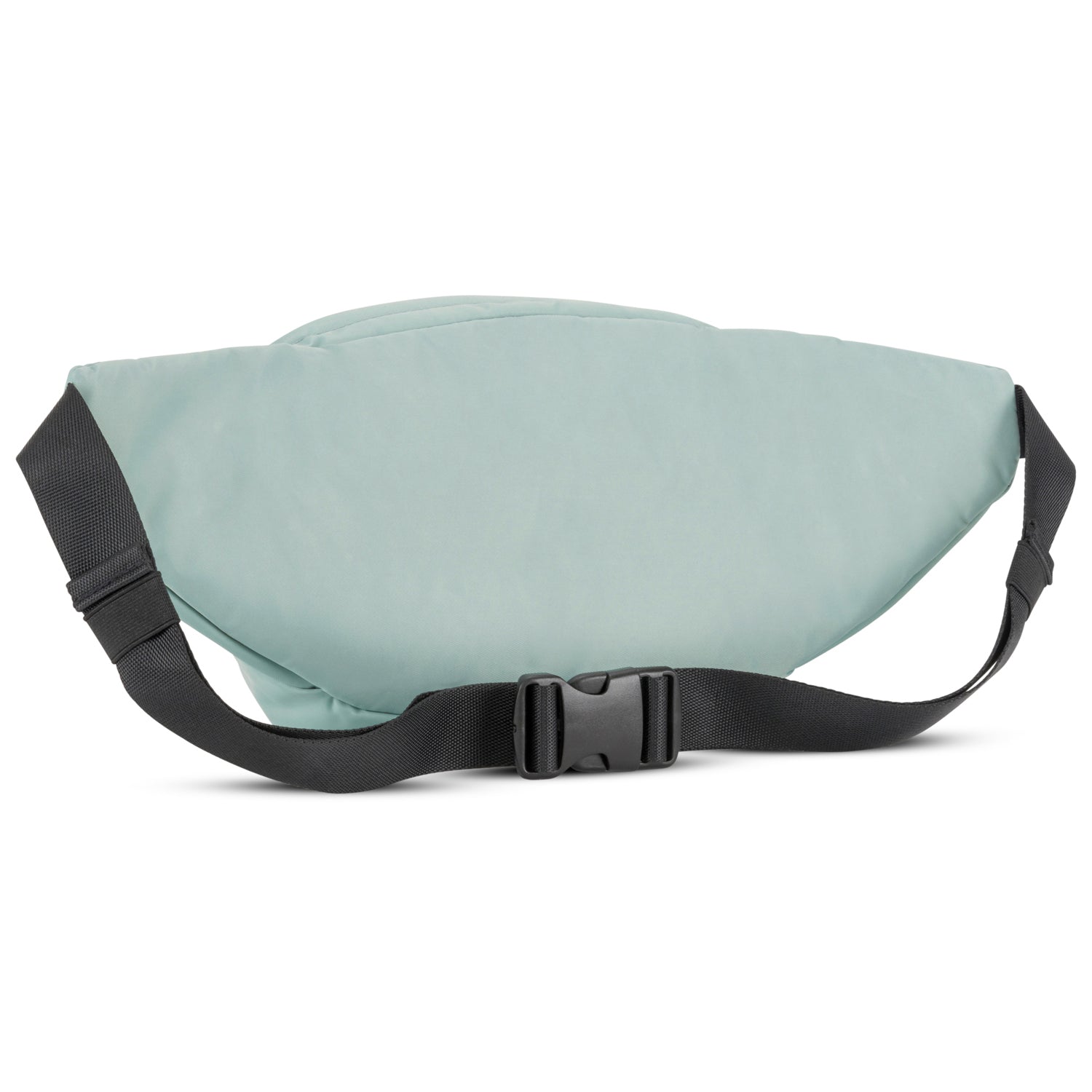 Mintfarbene Bauchtasche Justine aus Nylon mit schwarzem verstellbarem Gurt und Schnappverschluss